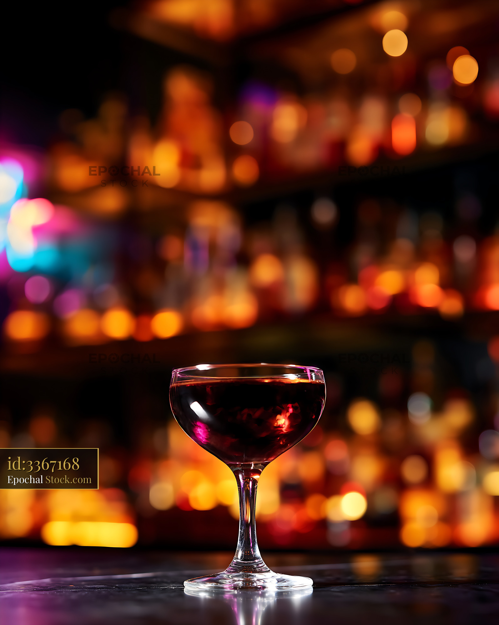 Bushwick Cocktail with Bokeh Lights - stock photo