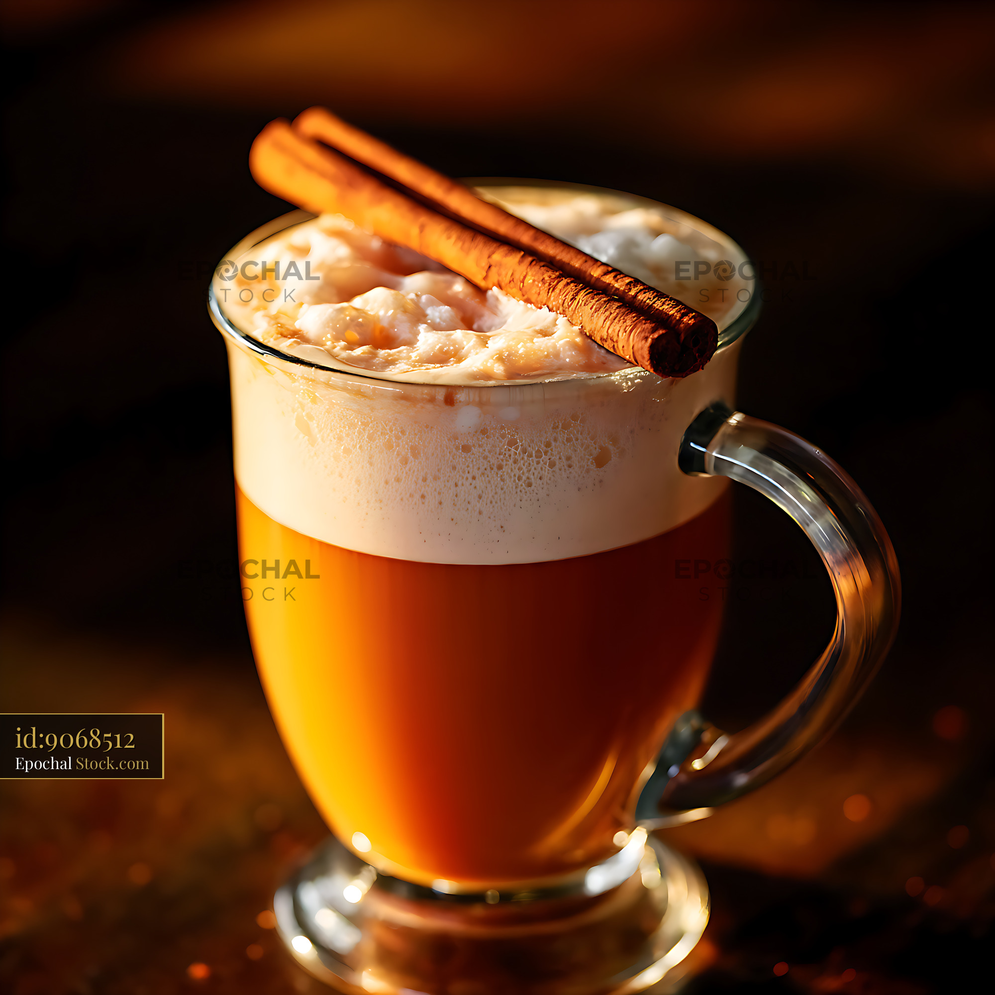 Spiced Hot Cider with Cinnamon Stick - stock photo