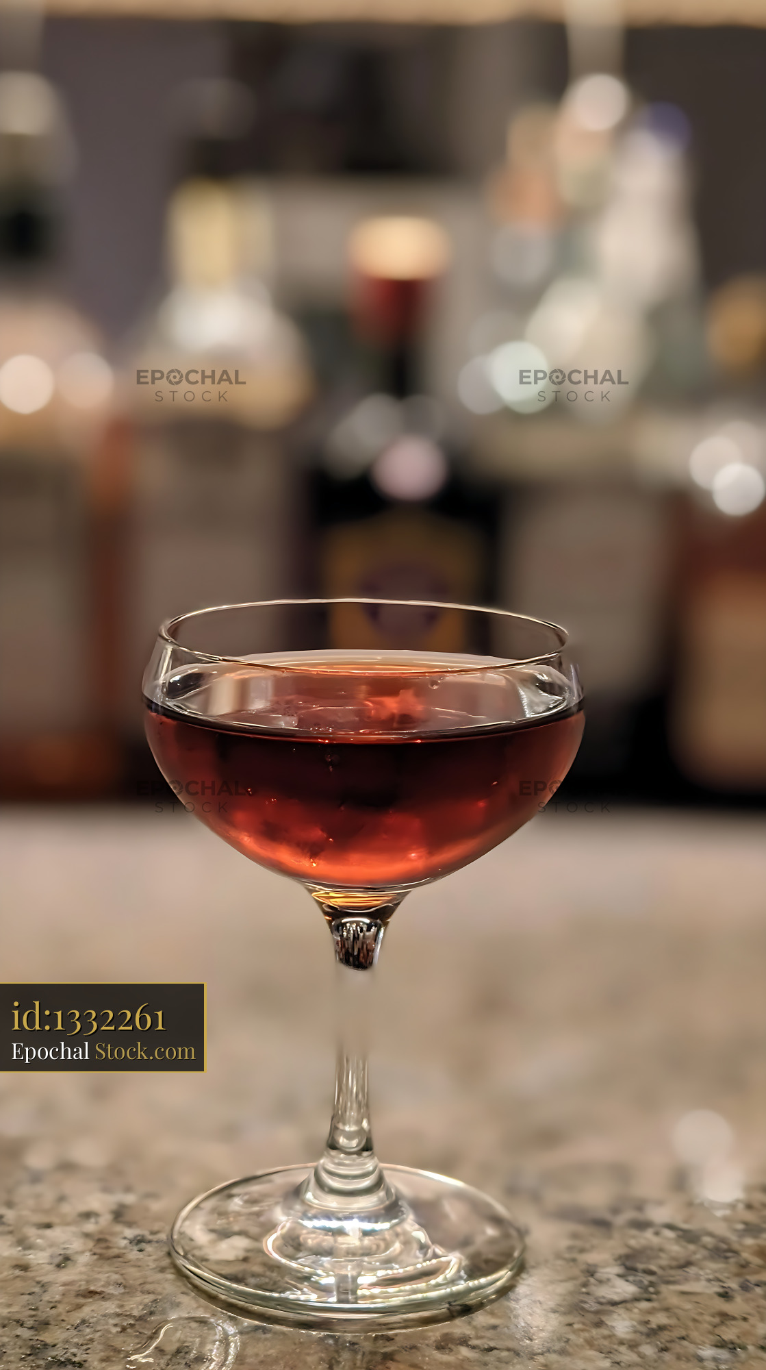 Bushwick Cocktail in Elegant Coupe Glass - stock photo