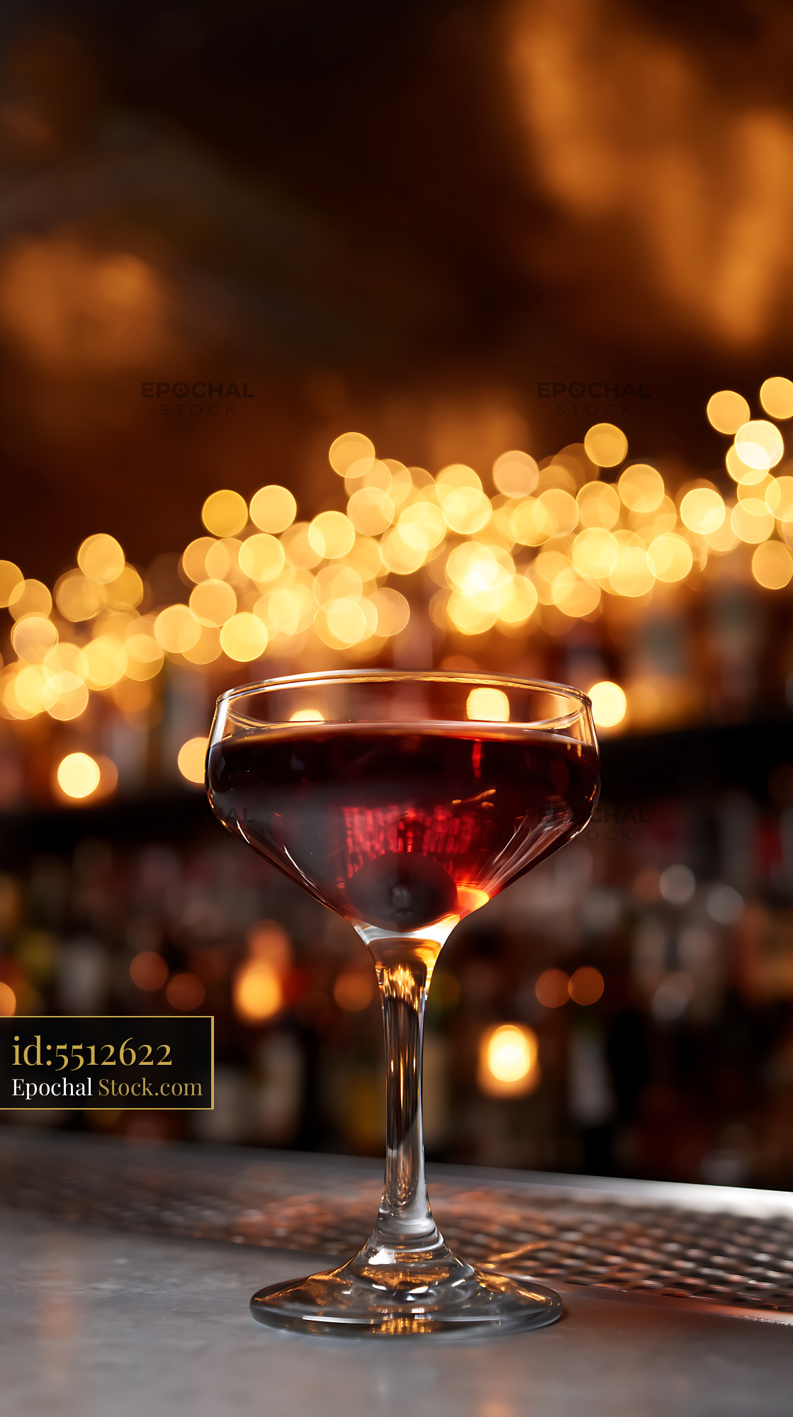 Bushwick Cocktail with Elegant Bokeh Lights - stock photo