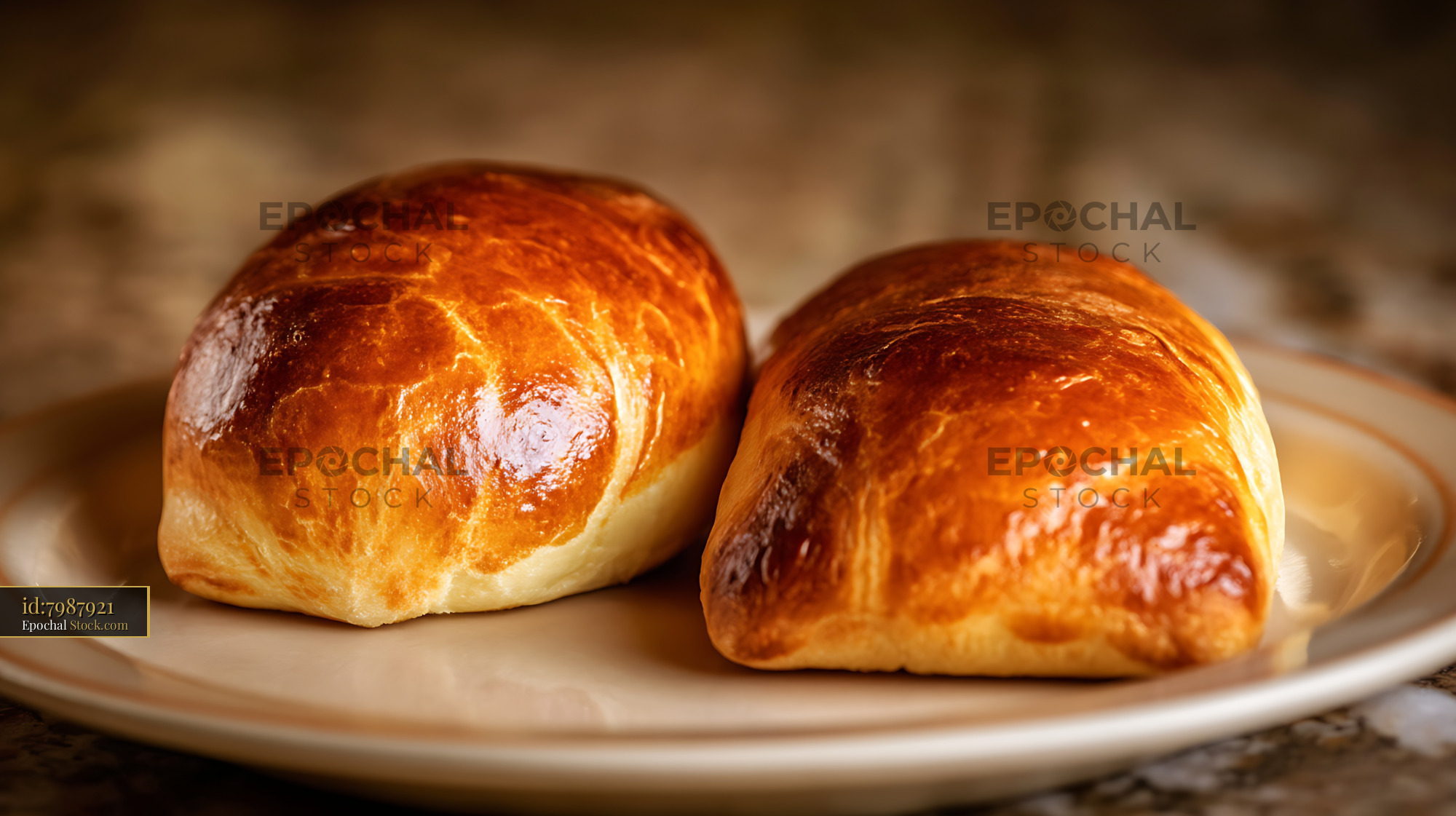 Golden Brioche Rolls Fresh From Oven - stock photo