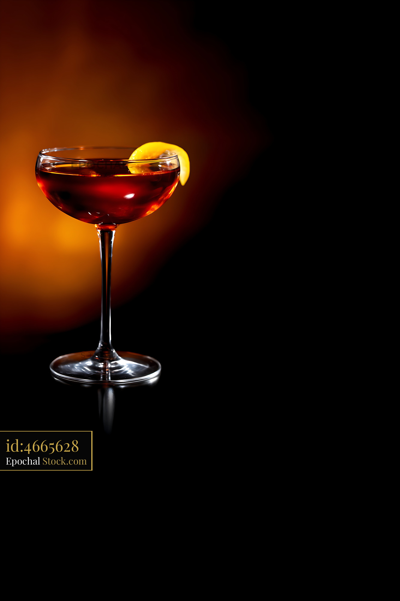 Saratoga Cocktail with Lemon Twist - stock photo