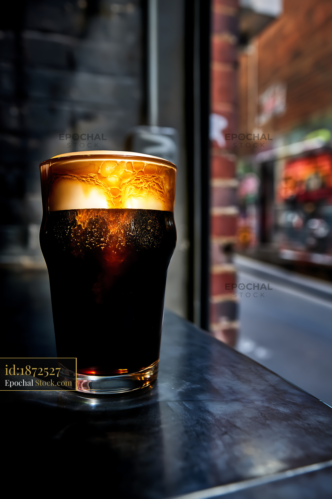 Nitro Caramel Coffee Over Ice Urban Cafe - stock photo