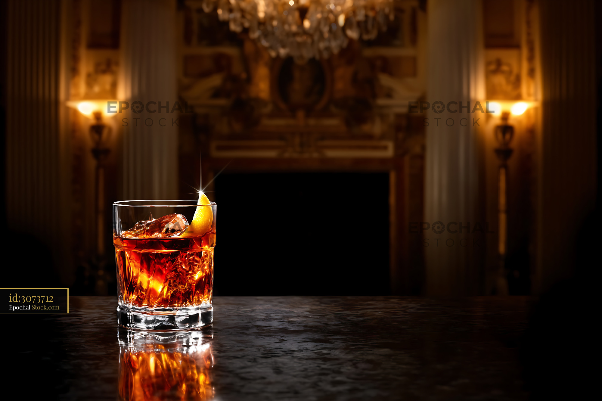 Saratoga Cocktail in Grand Ballroom Interior - stock photo
