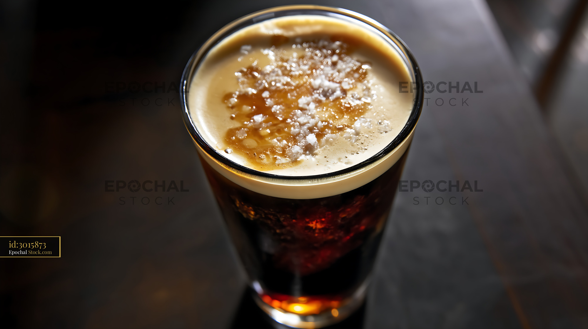 Nitro Caramel Coffee with Sugar Crystals - stock photo
