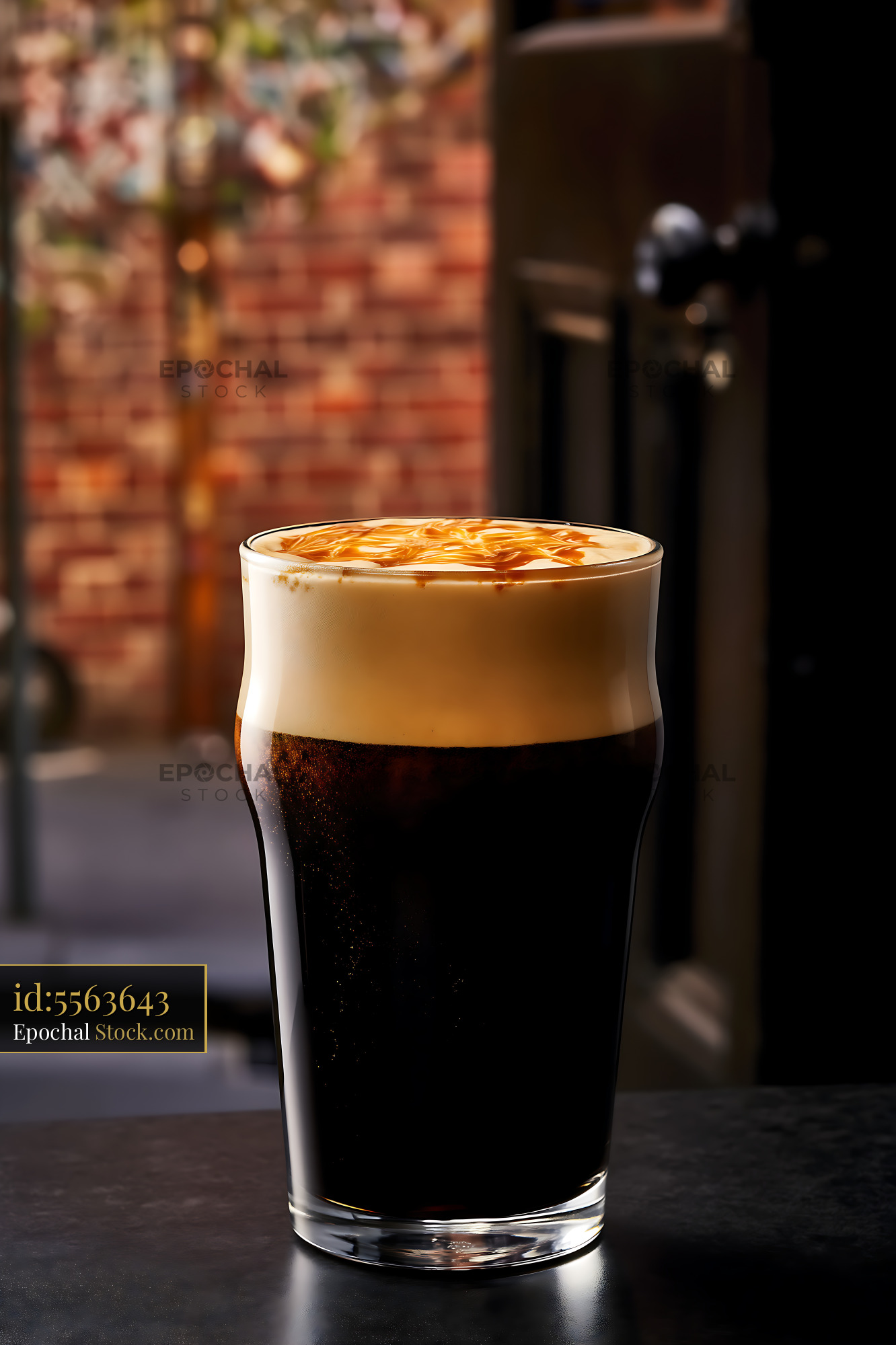 Nitro Caramel Coffee with Cascading Cream - stock photo