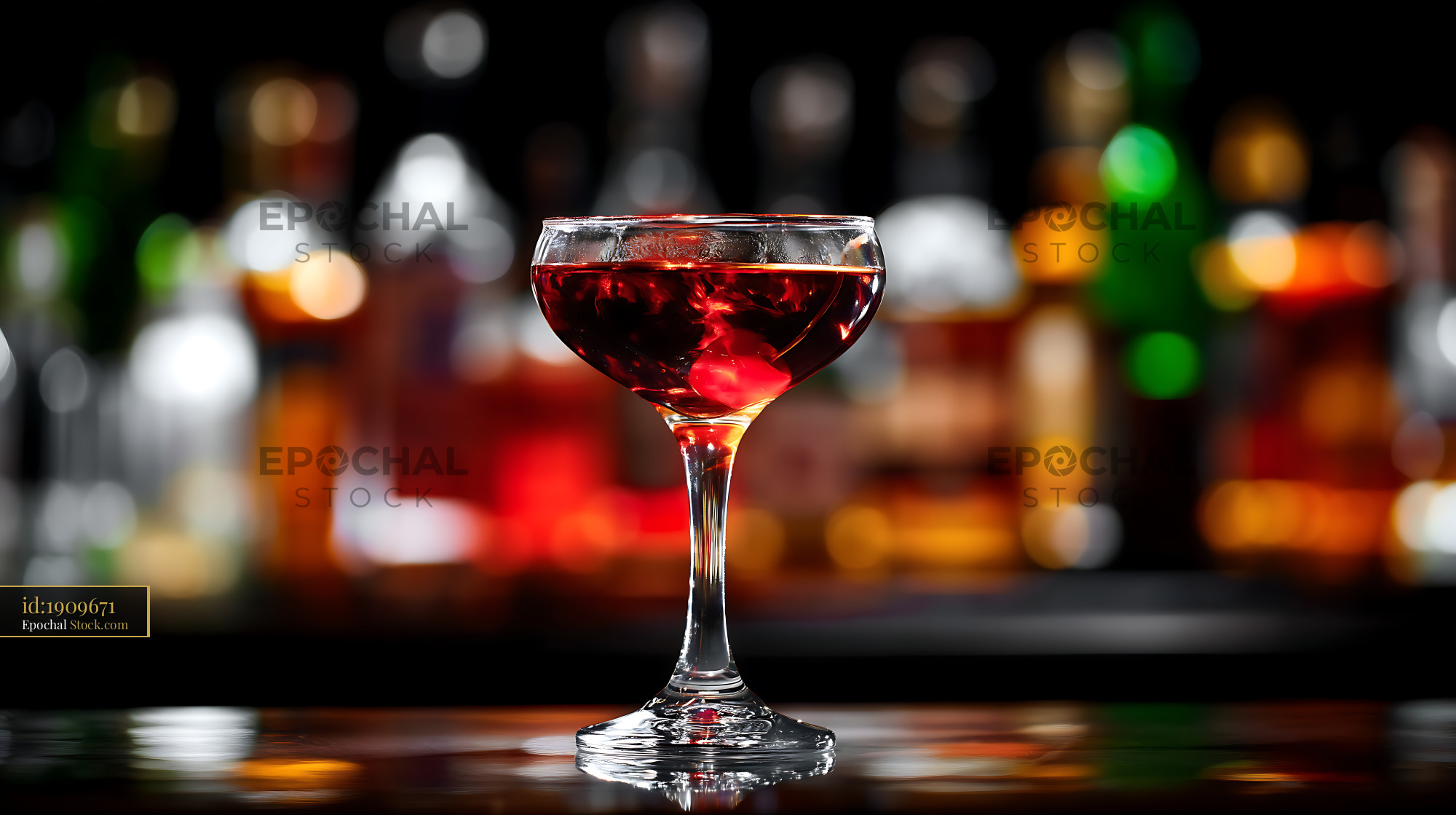 Red Bushwick Cocktail in Elegant Coupe Glass - stock photo