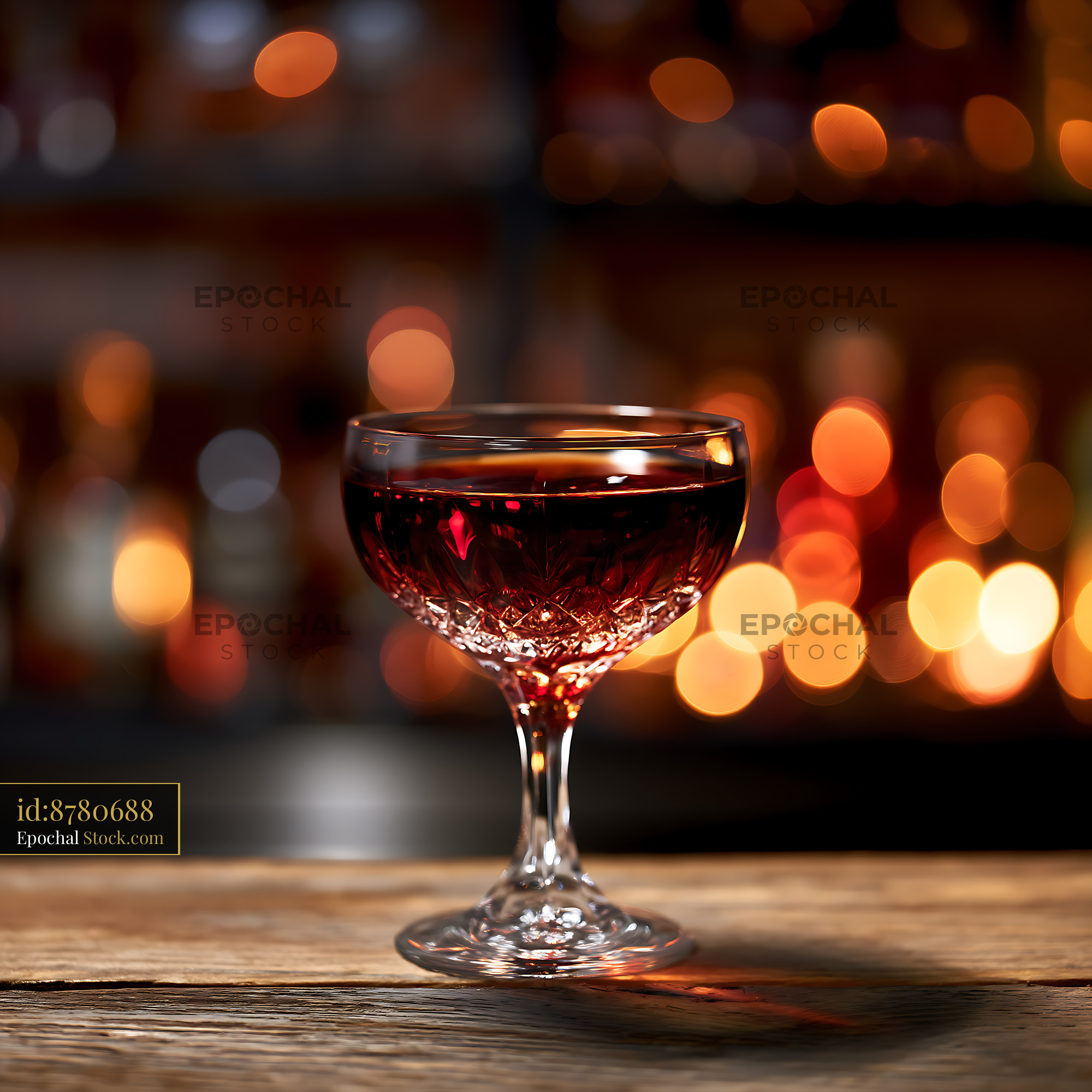 Bushwick Cocktail with Warm Bar Lighting - stock photo