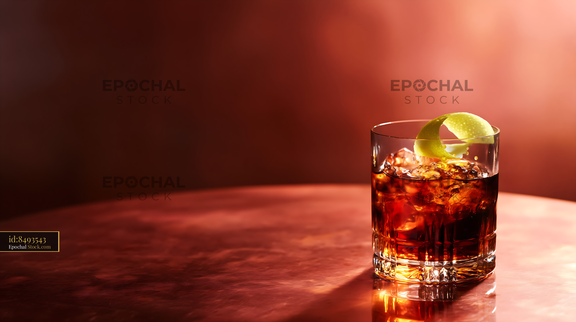 Saratoga Cocktail with Lime Garnish - stock photo