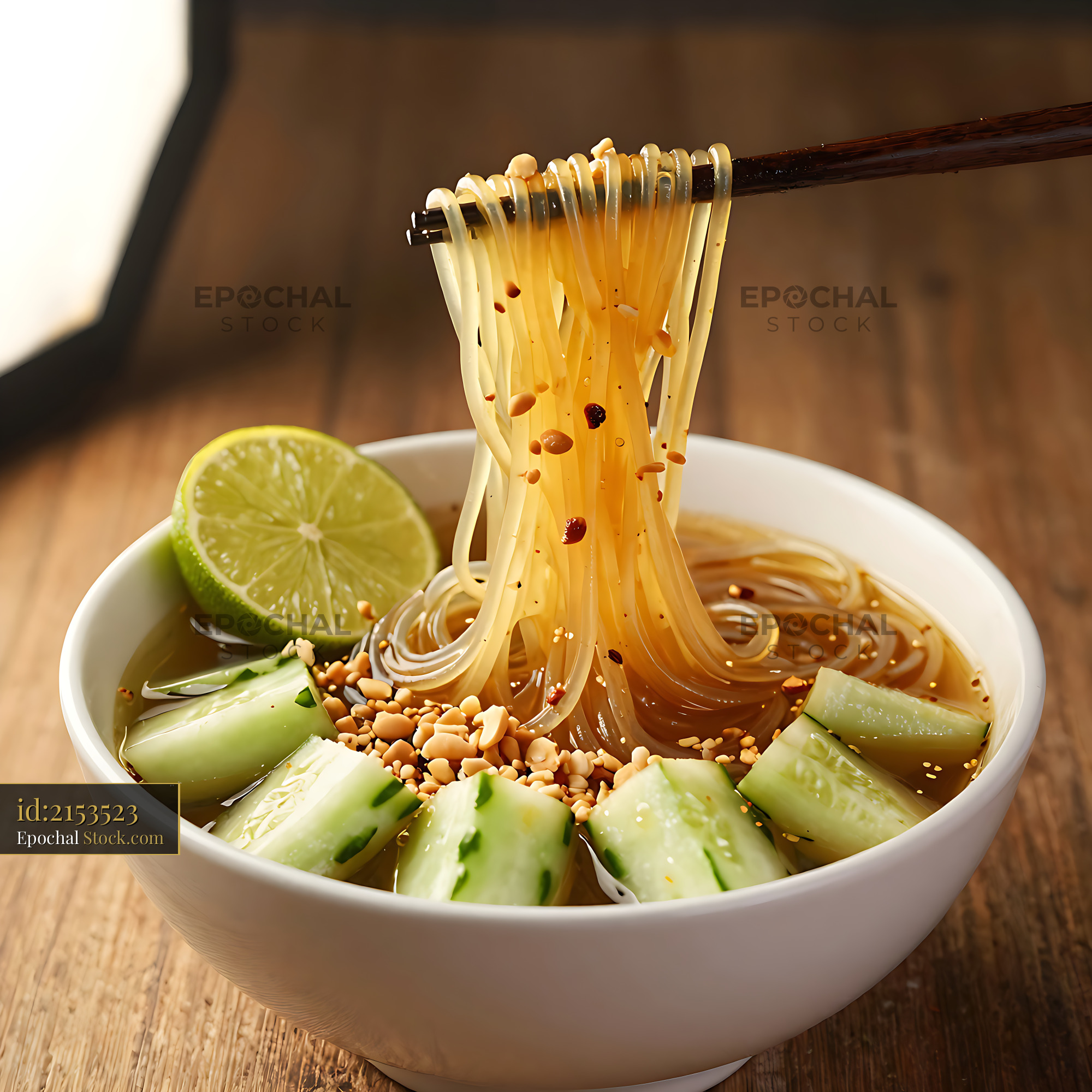 Kakdi Koshimbir Cucumber Noodle Bowl - stock photo