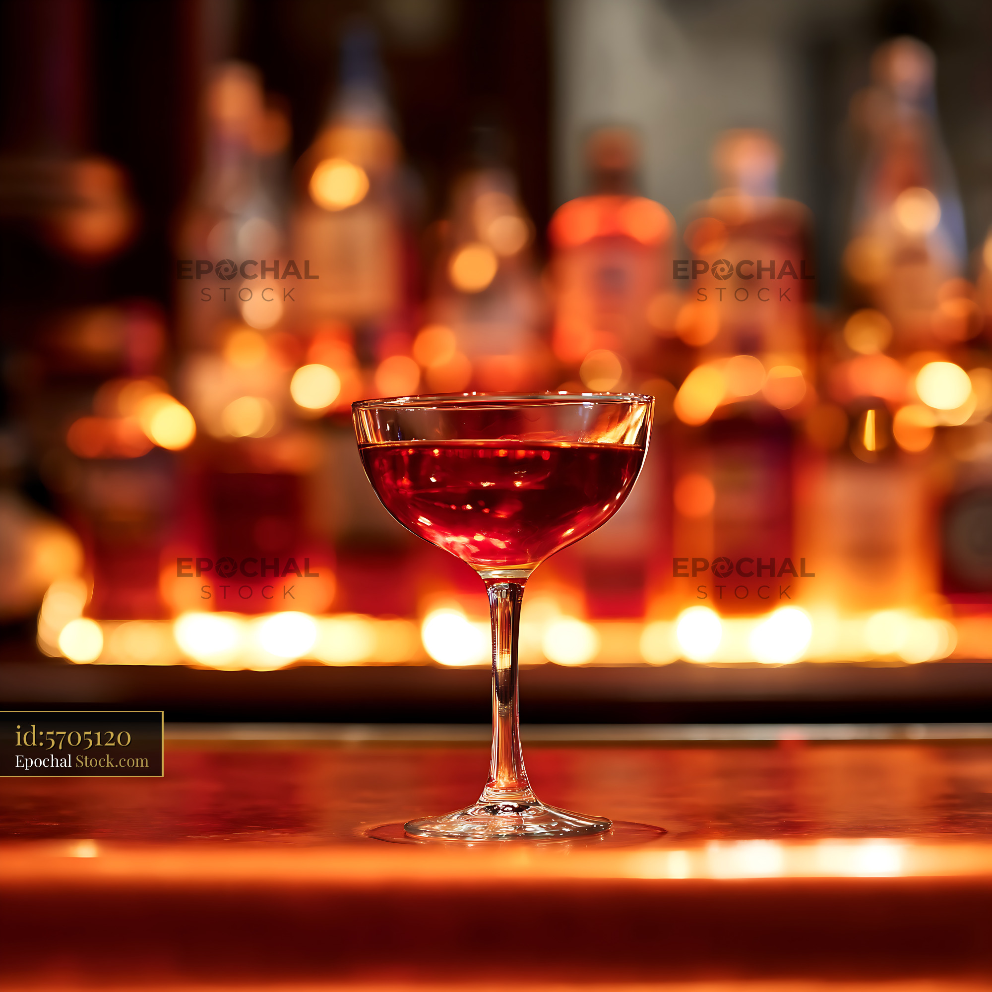 Bushwick Cocktail in Elegant Coupe Glass - stock photo