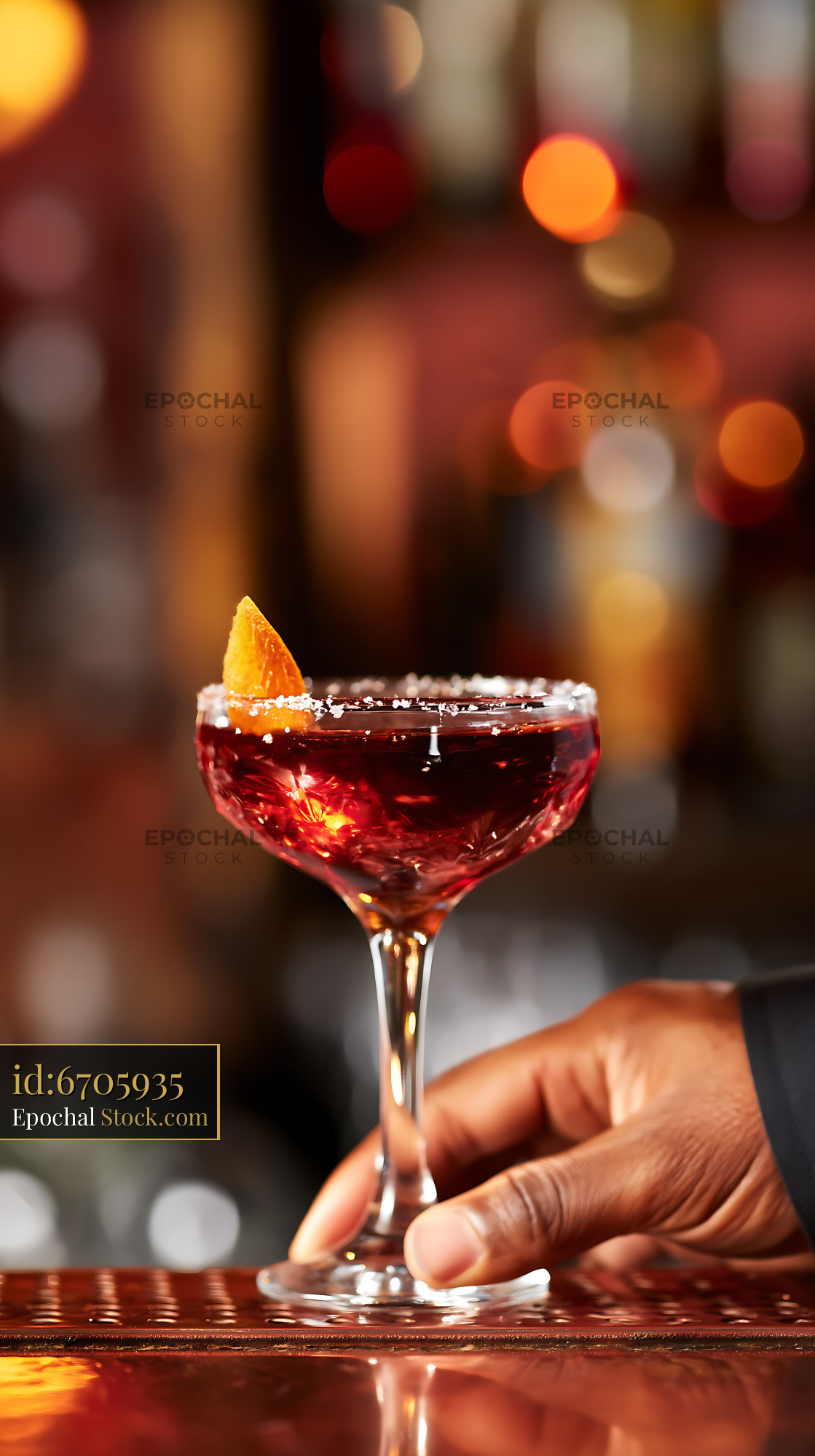 Bushwick Cocktail with Sugar Rim and Citrus - stock photo