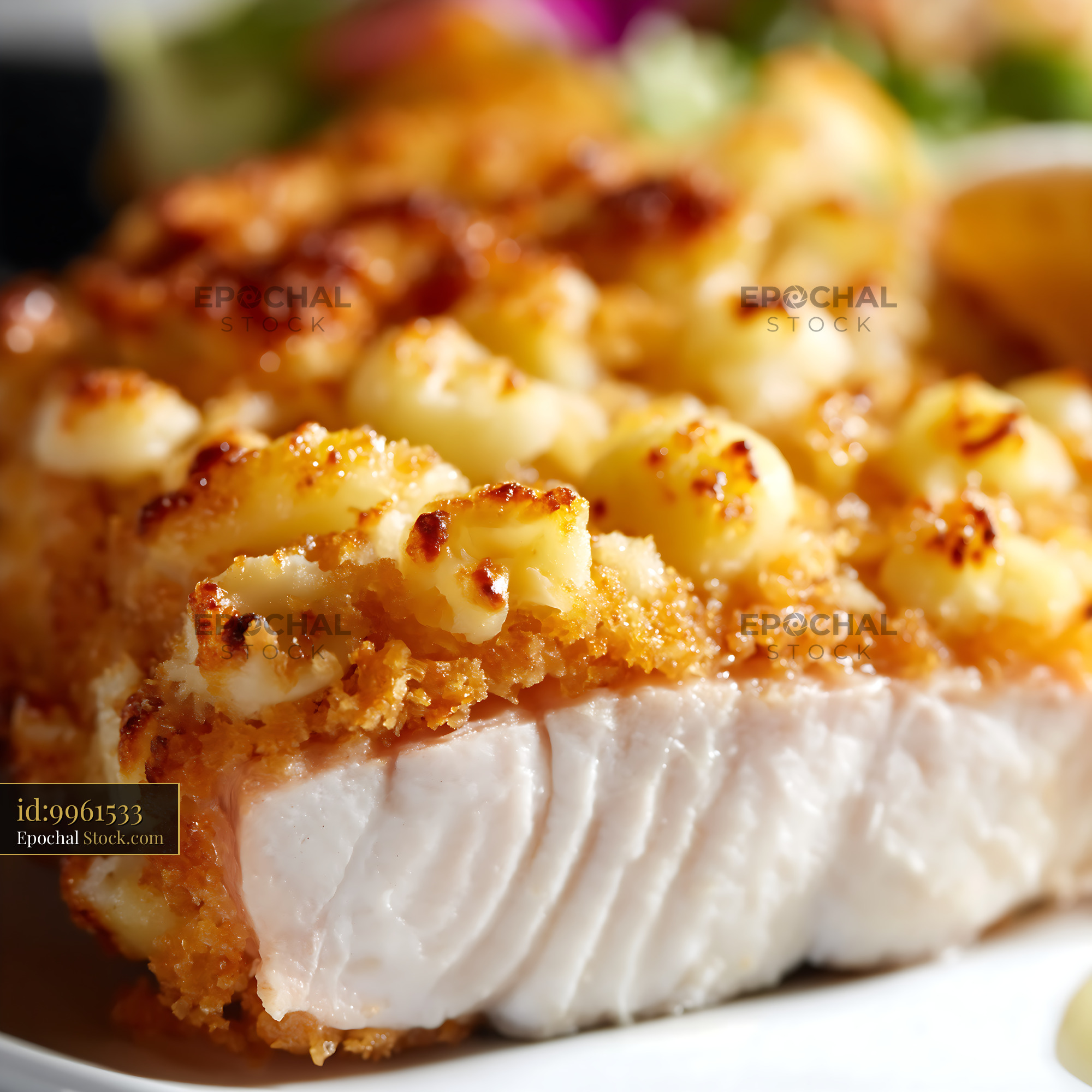 Macadamia Crusted Fish Fillet Fine Dining - stock photo