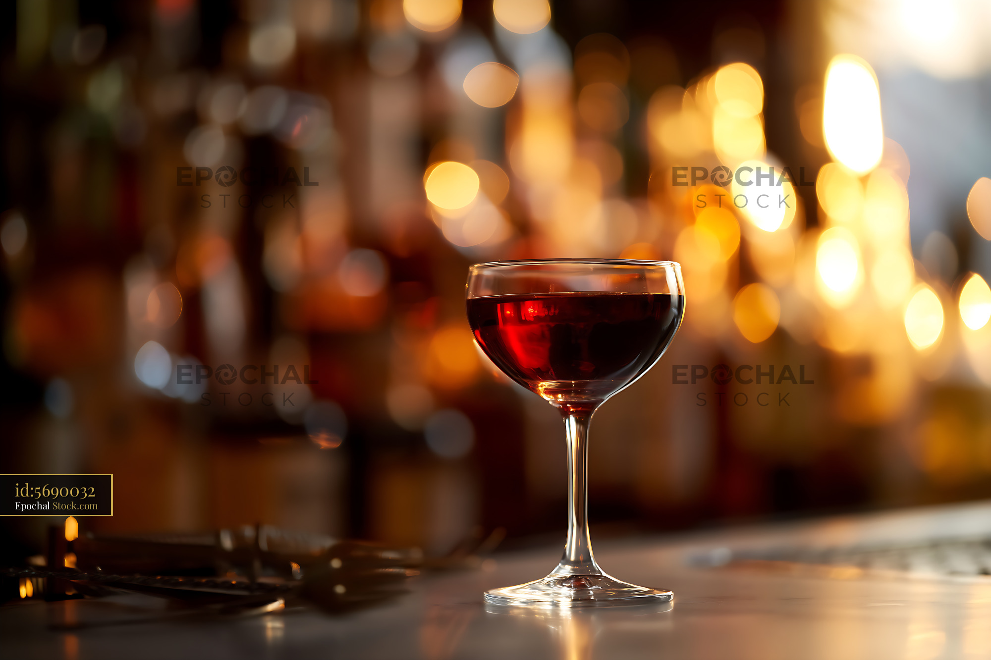 Classic Bushwick Cocktail in Coupe Glass - stock photo