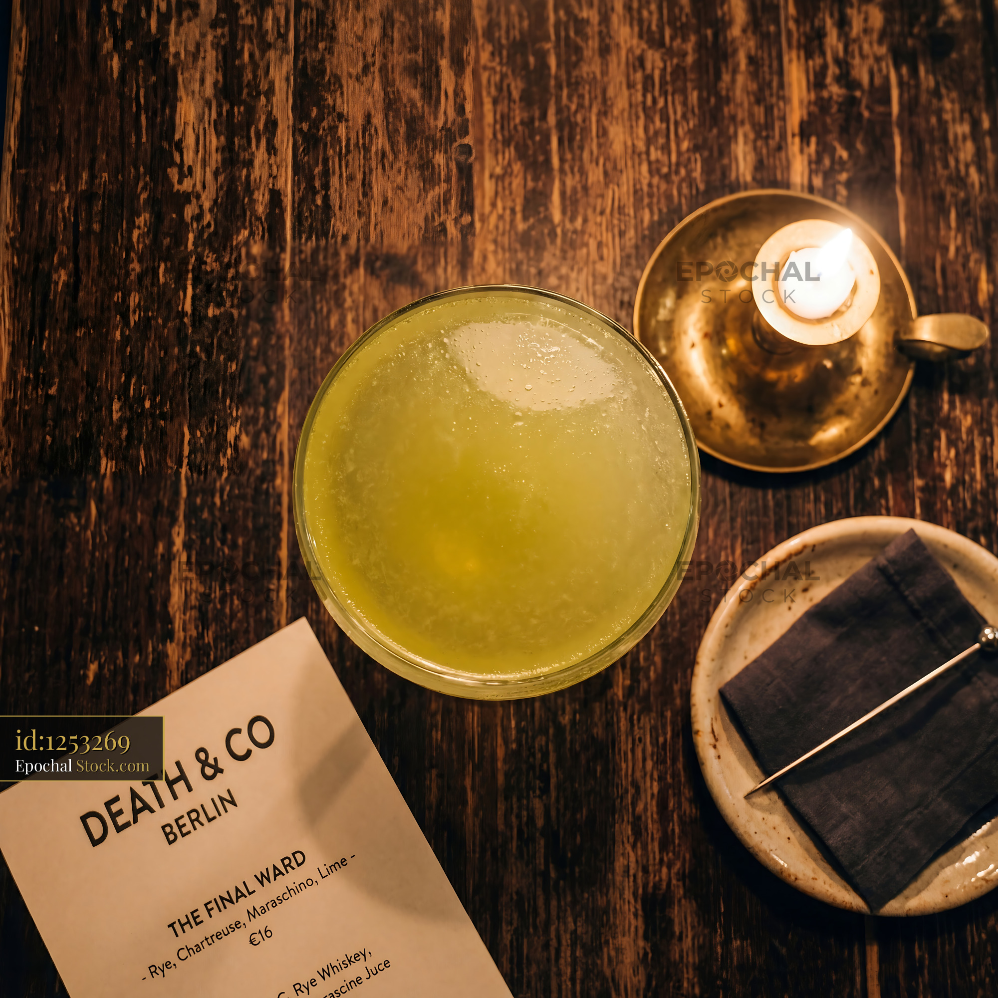 Final Ward Cocktail at Death & Co Bar - stock photo