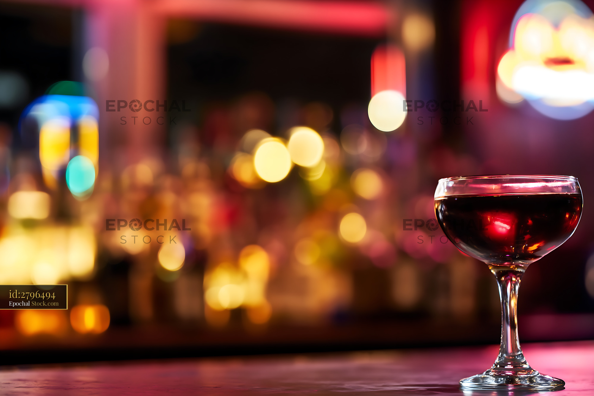 Bushwick Cocktail Glass, Upscale Bar Ambiance - stock photo