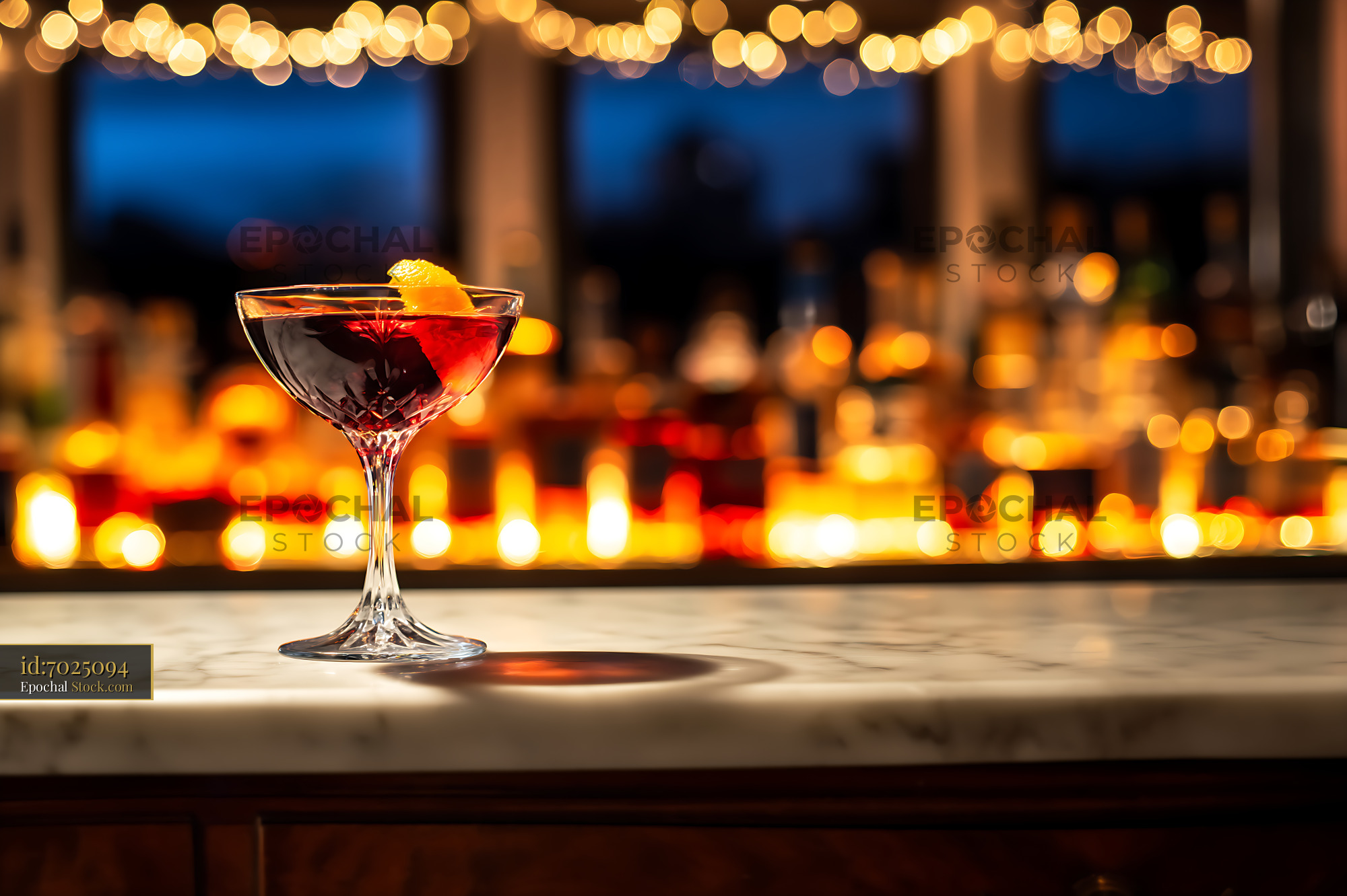 Bushwick Cocktail with Lemon Twist - stock photo