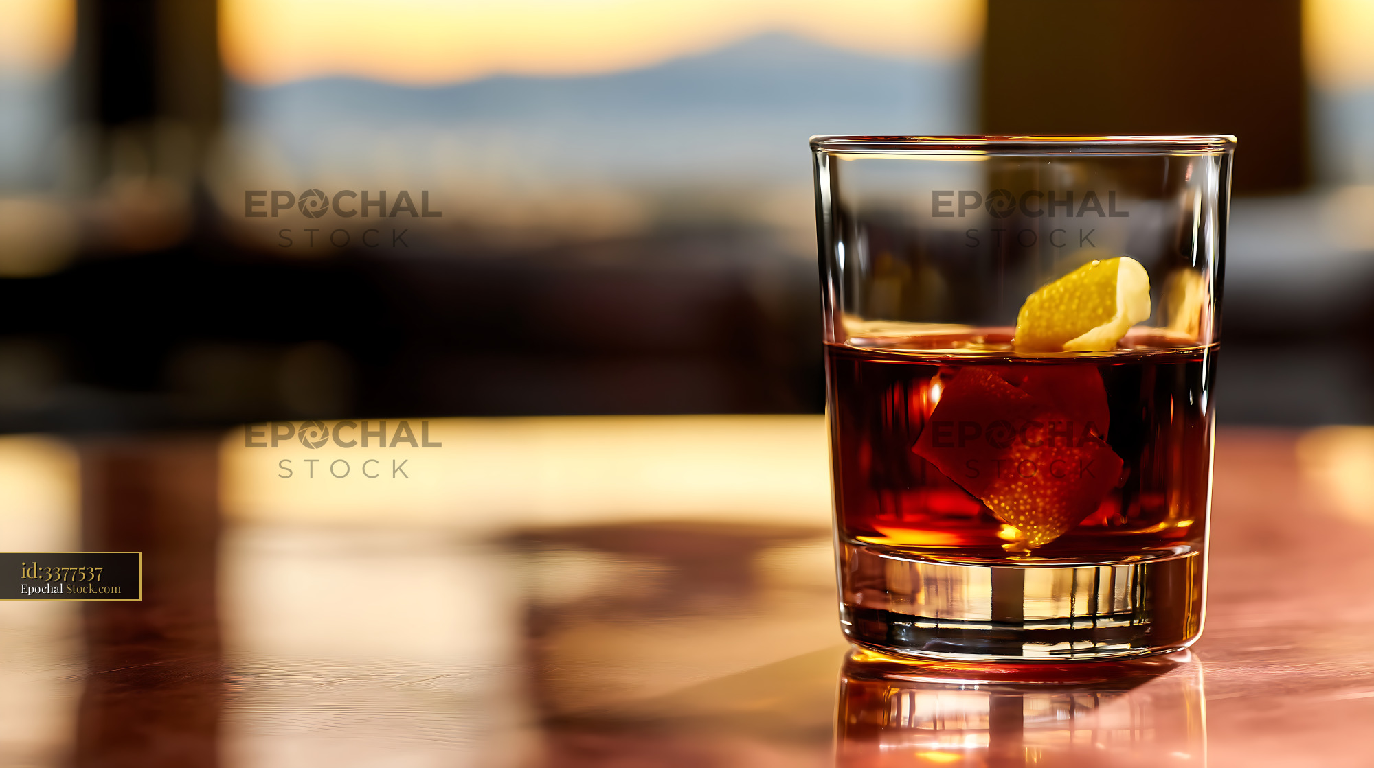Saratoga Cocktail Golden Hour Mountain View - stock photo