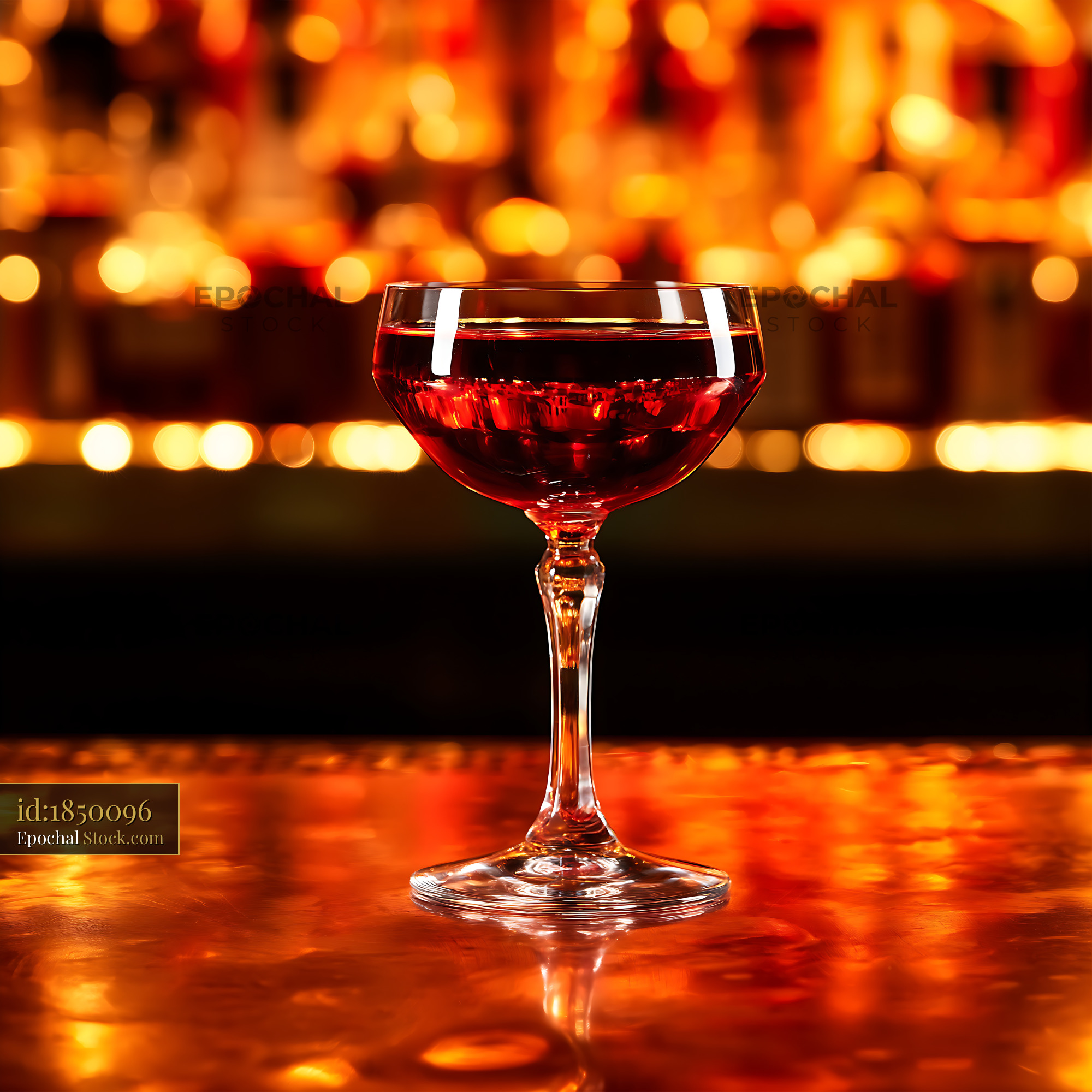 Bushwick Cocktail with Warm Golden Bokeh - stock photo