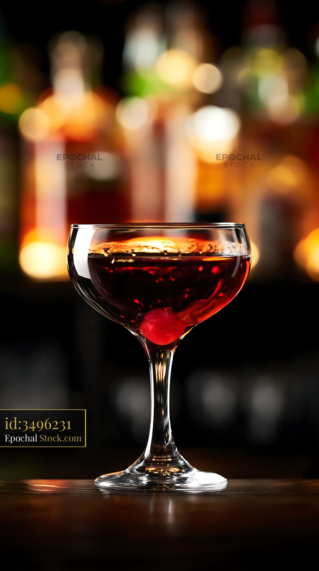 Bushwick Cocktail with Rose Petal in Coupe - stock photo