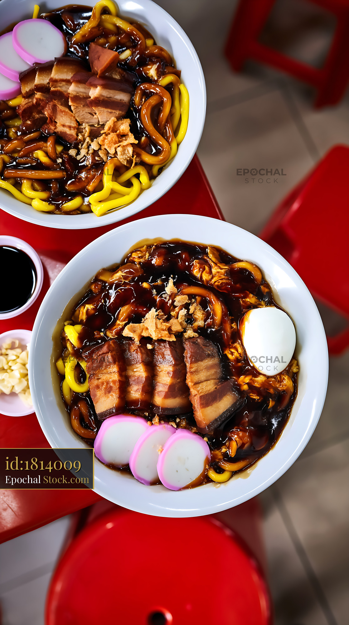 Traditional Lor Mee Soup with Braised Pork Belly - stock photo