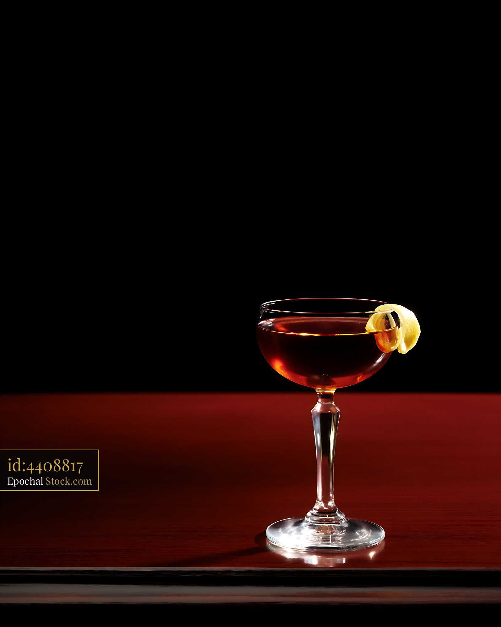 Saratoga Cocktail with Lemon Twist - stock photo