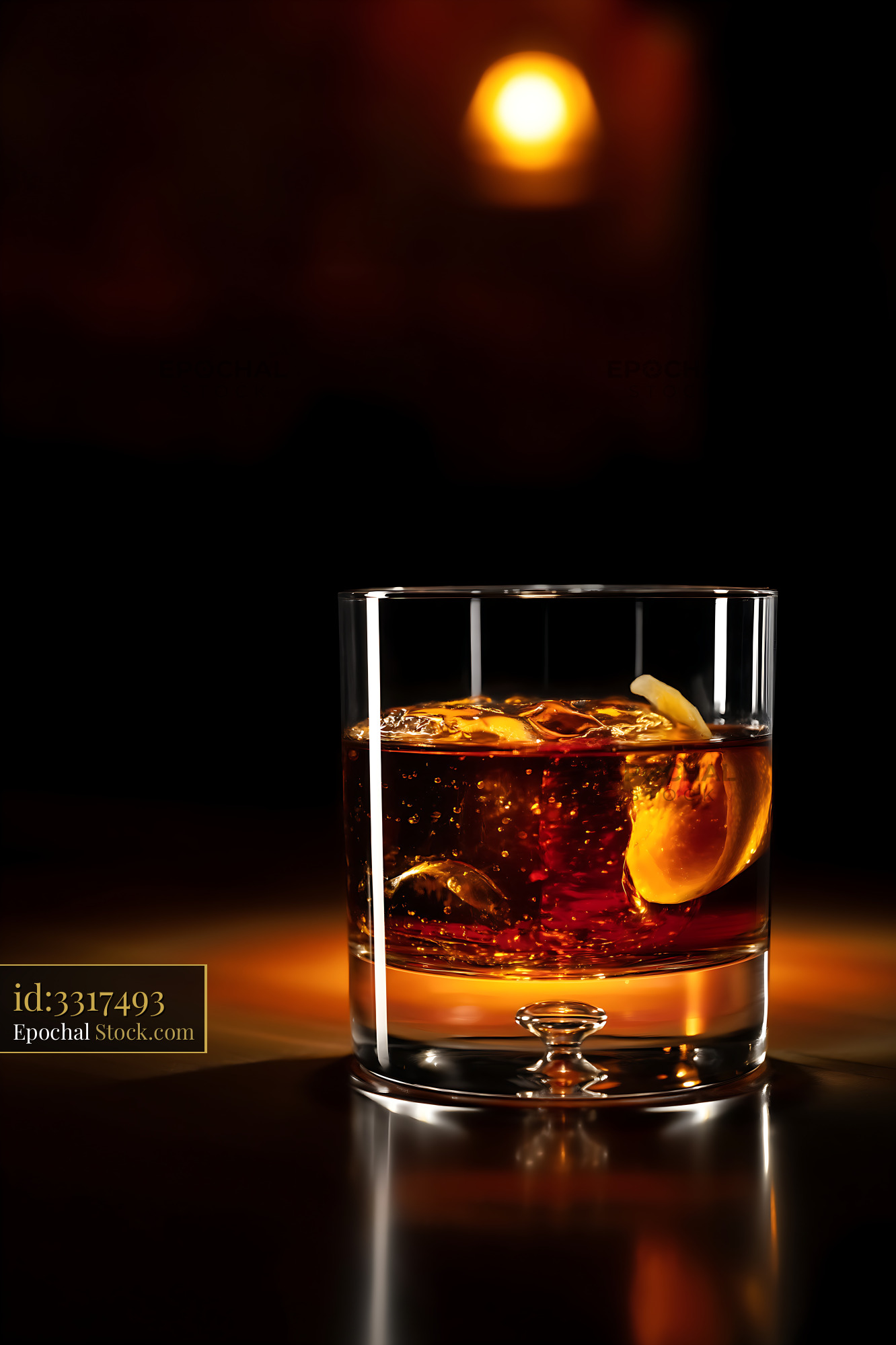 Saratoga Cocktail with Lemon Slice - stock photo