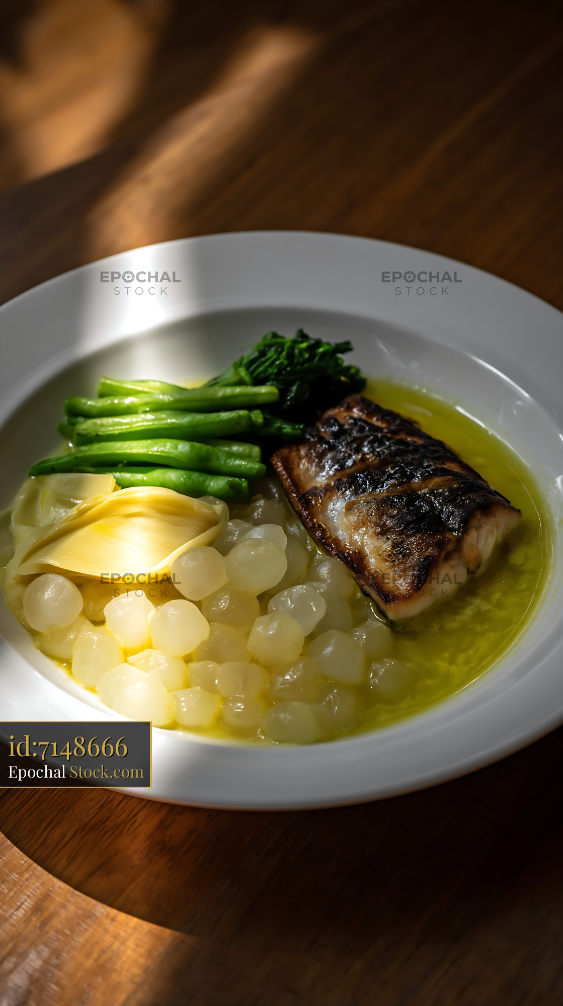 Fine Dining Fish Dish with Kapurung Soup [Adobe ] Presentati - stock photo