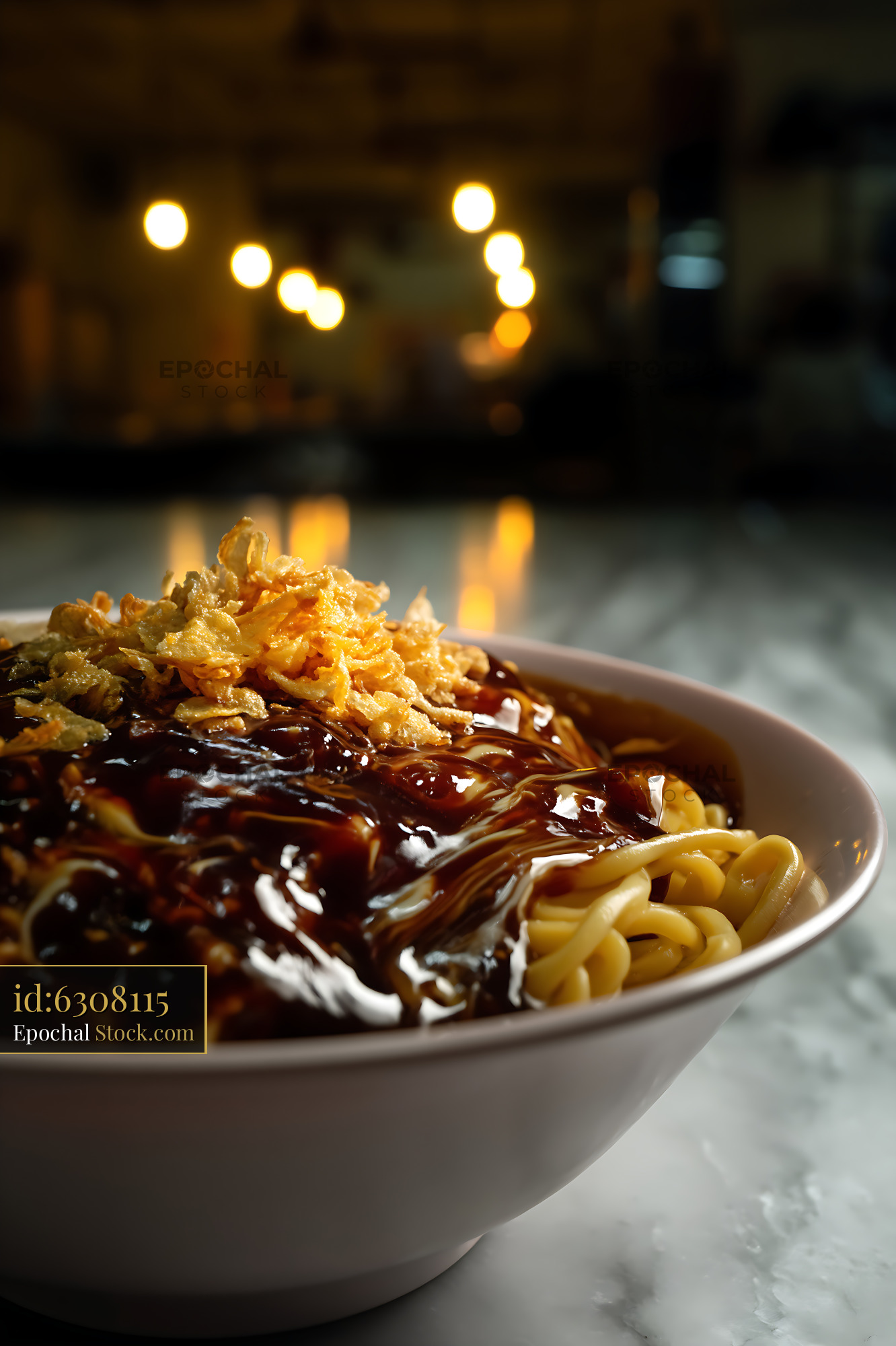 Delicious Lor Mee Soup with Crispy Shallots - stock photo