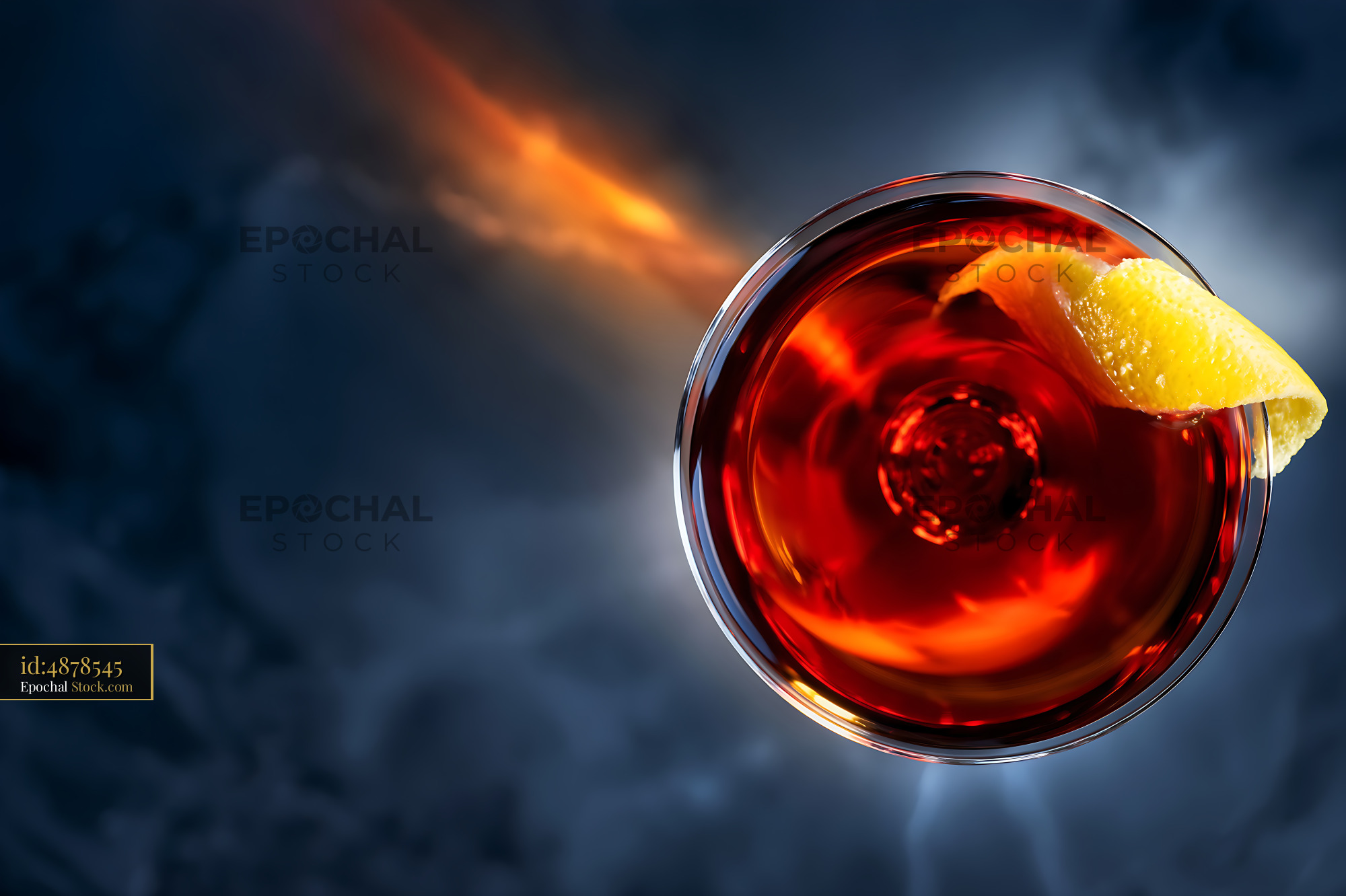 Saratoga Cocktail with Lemon Garnish - stock photo