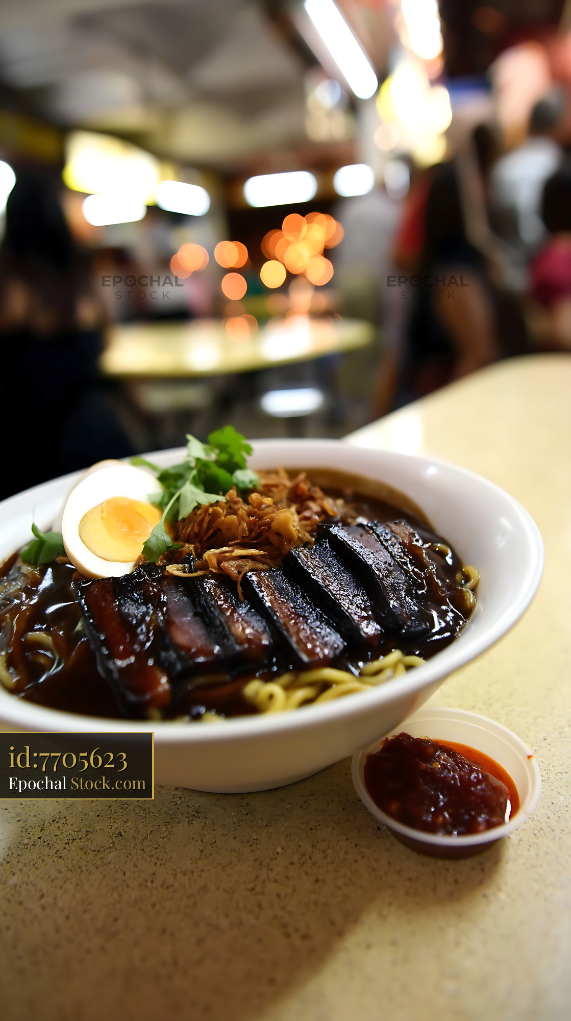 Delicious Lor Mee Soup with Braised Pork and Egg - stock photo