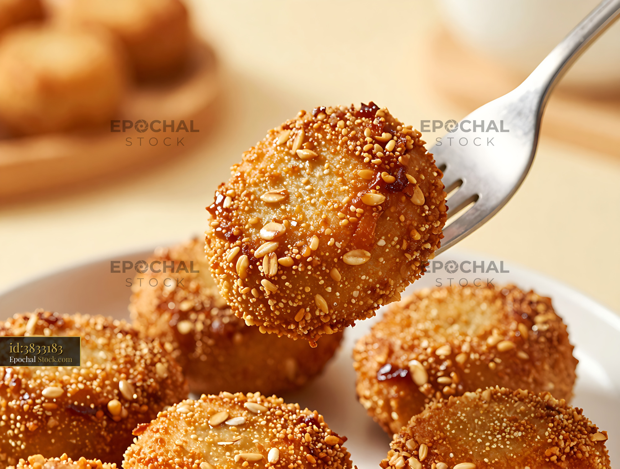 Crispy Goetta Croquettes with Sesame Coating - stock photo