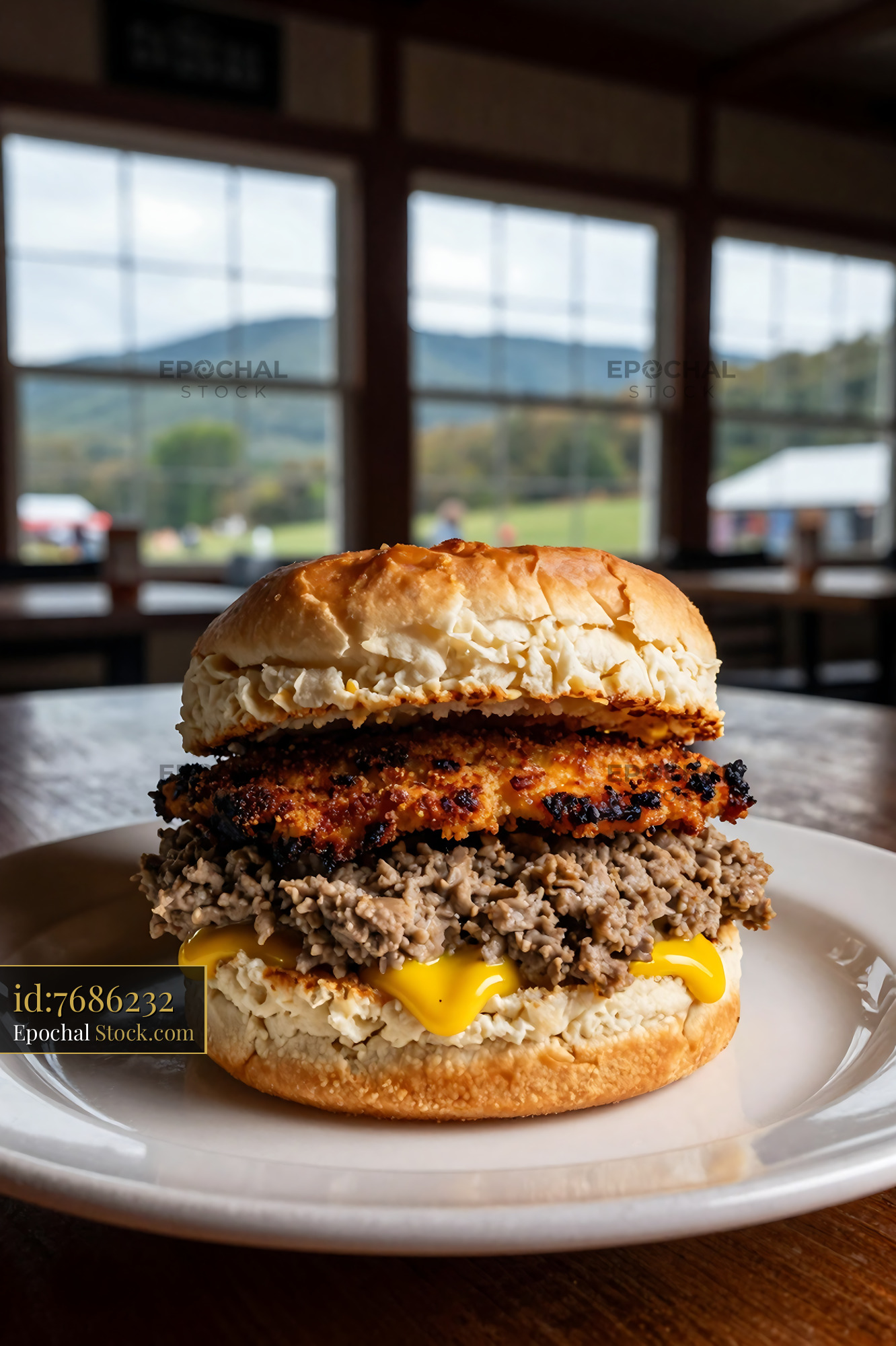 Livermush Sandwich with Crispy Fried Patty - stock photo