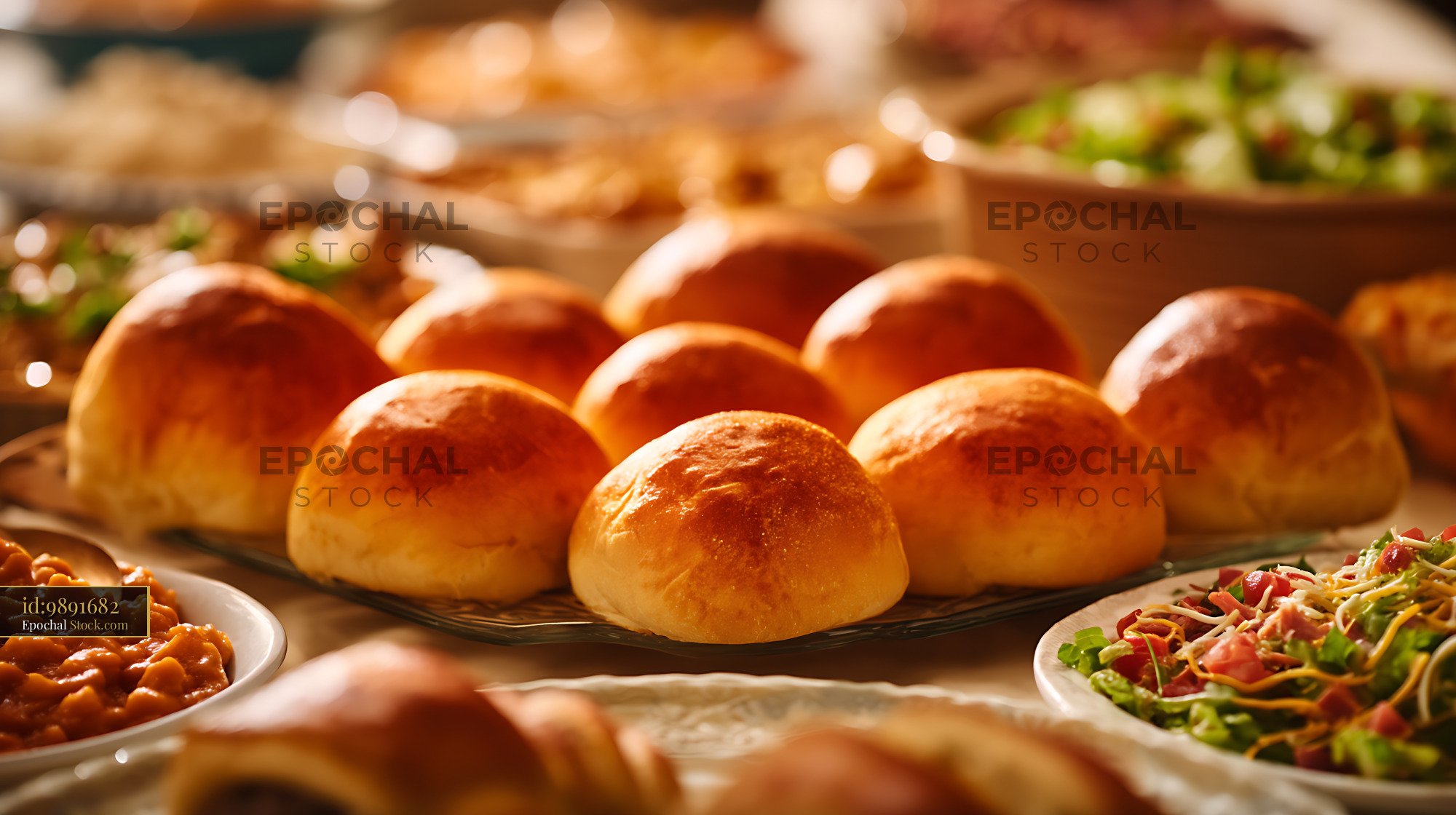 Freshly Baked Bierocks Golden Crust Comfort Food Feast - stock photo