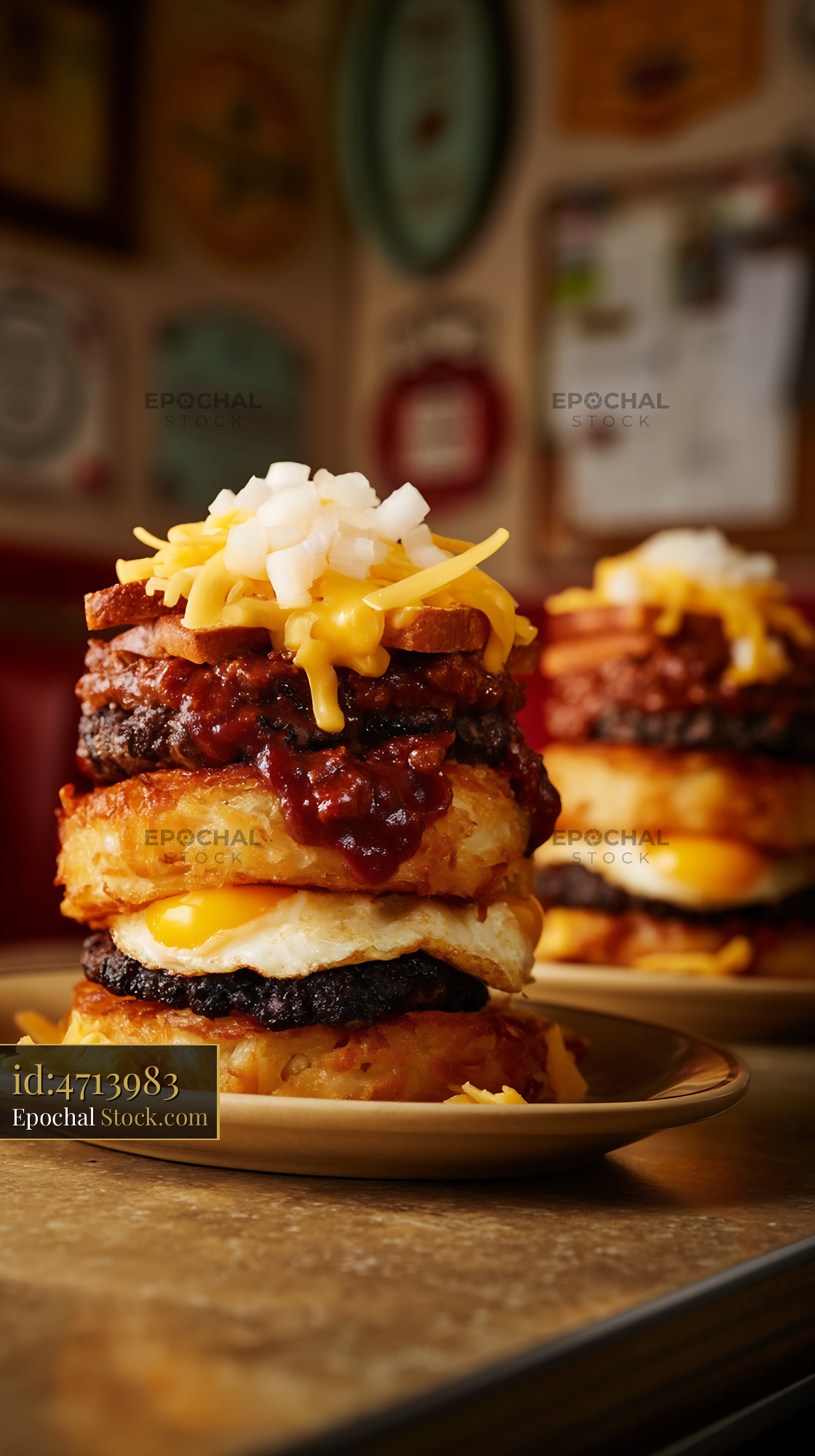 St. Louis Slinger Gourmet Burger Stack - stock photo