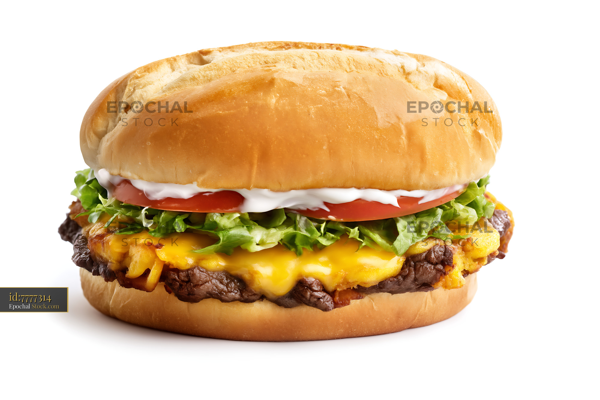 Jibarito Burger with Cheese and Bacon - stock photo