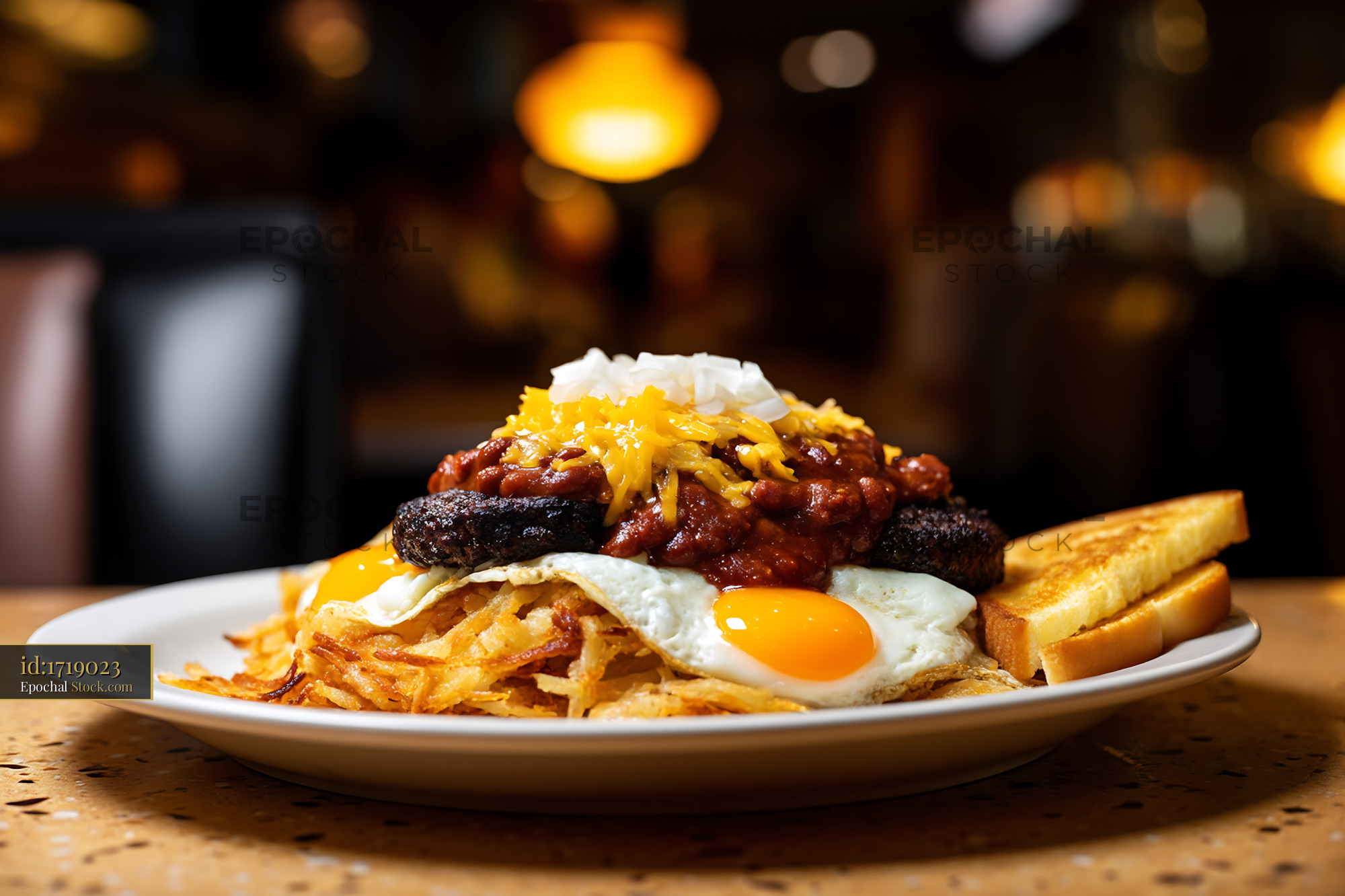 St. Louis Slinger with Burger and Fried Egg - stock photo