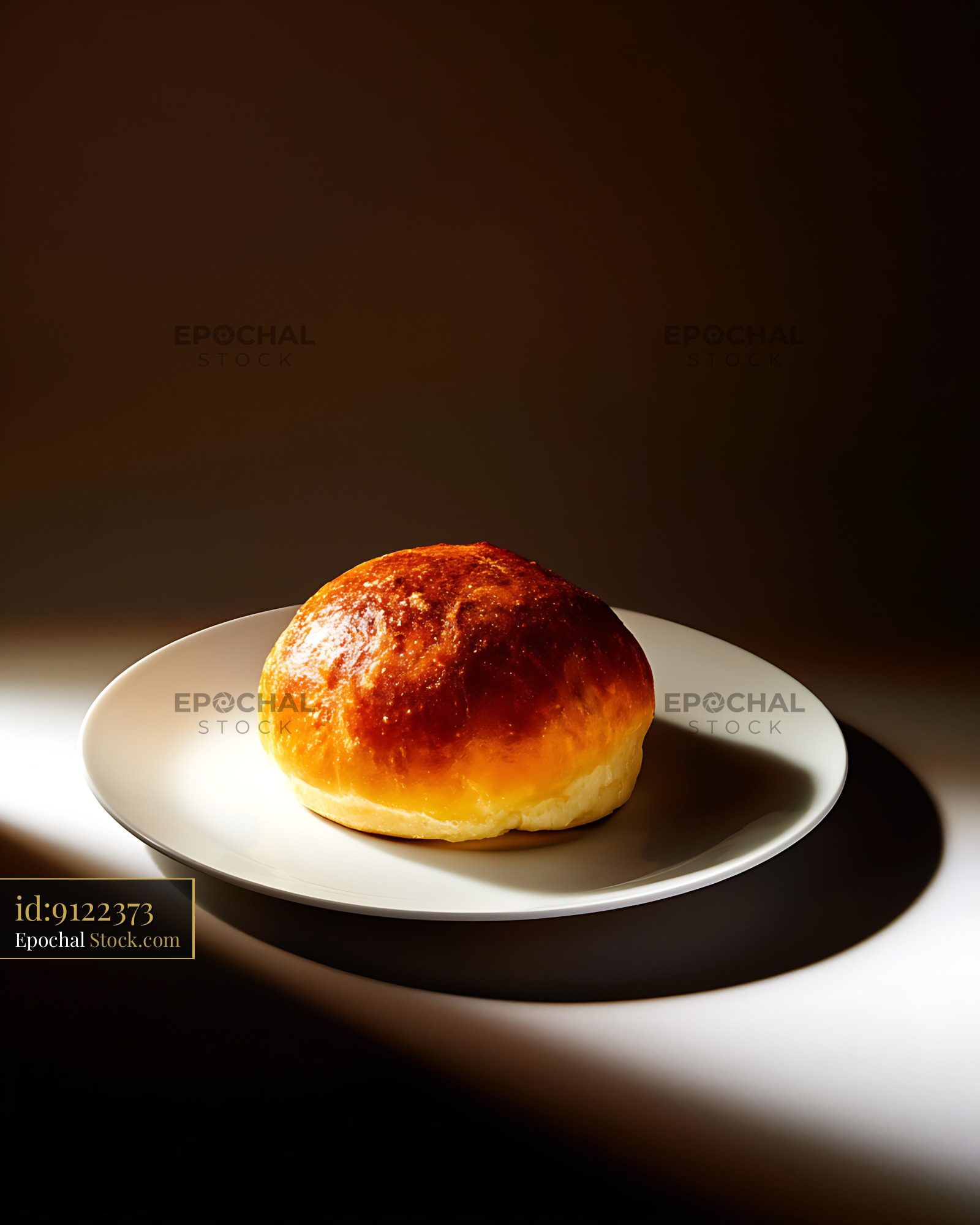 Bierocks Pastry Fresh from Oven on Minimalist White Plate, Studio Light - stock photo