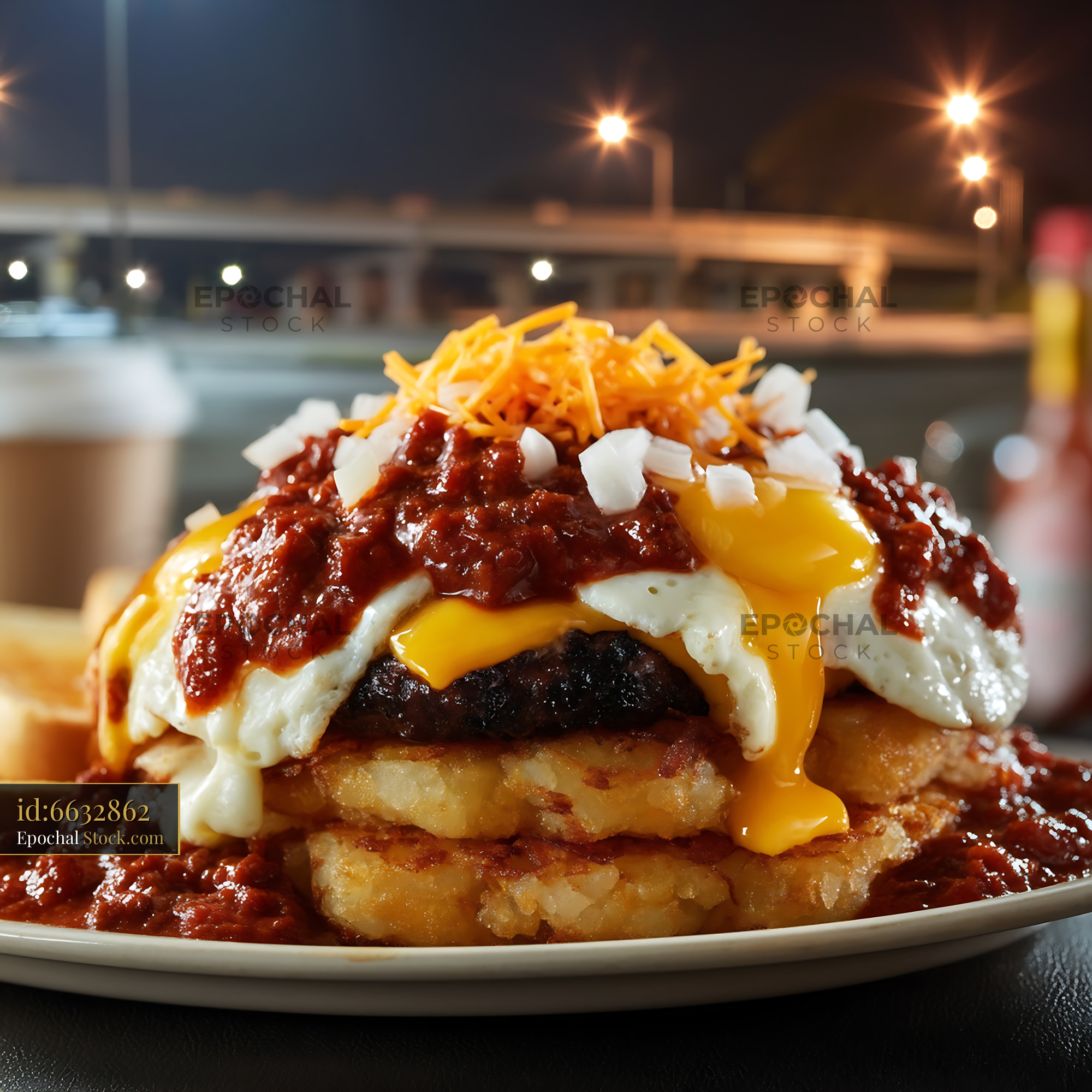 St. Louis Slinger: Loaded Diner Burger - stock photo