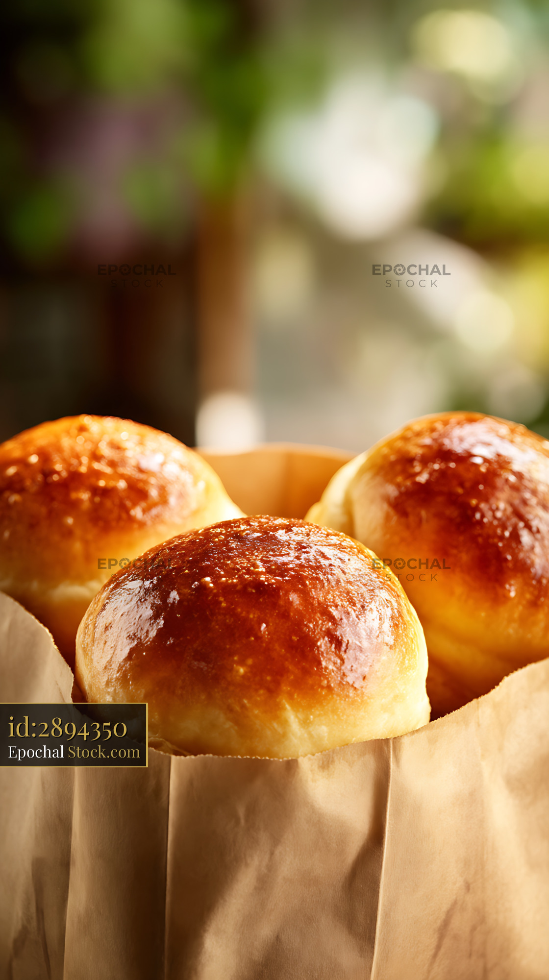 Freshly Baked Bierocks Golden Pastries in Kraft Paper Bag - stock photo