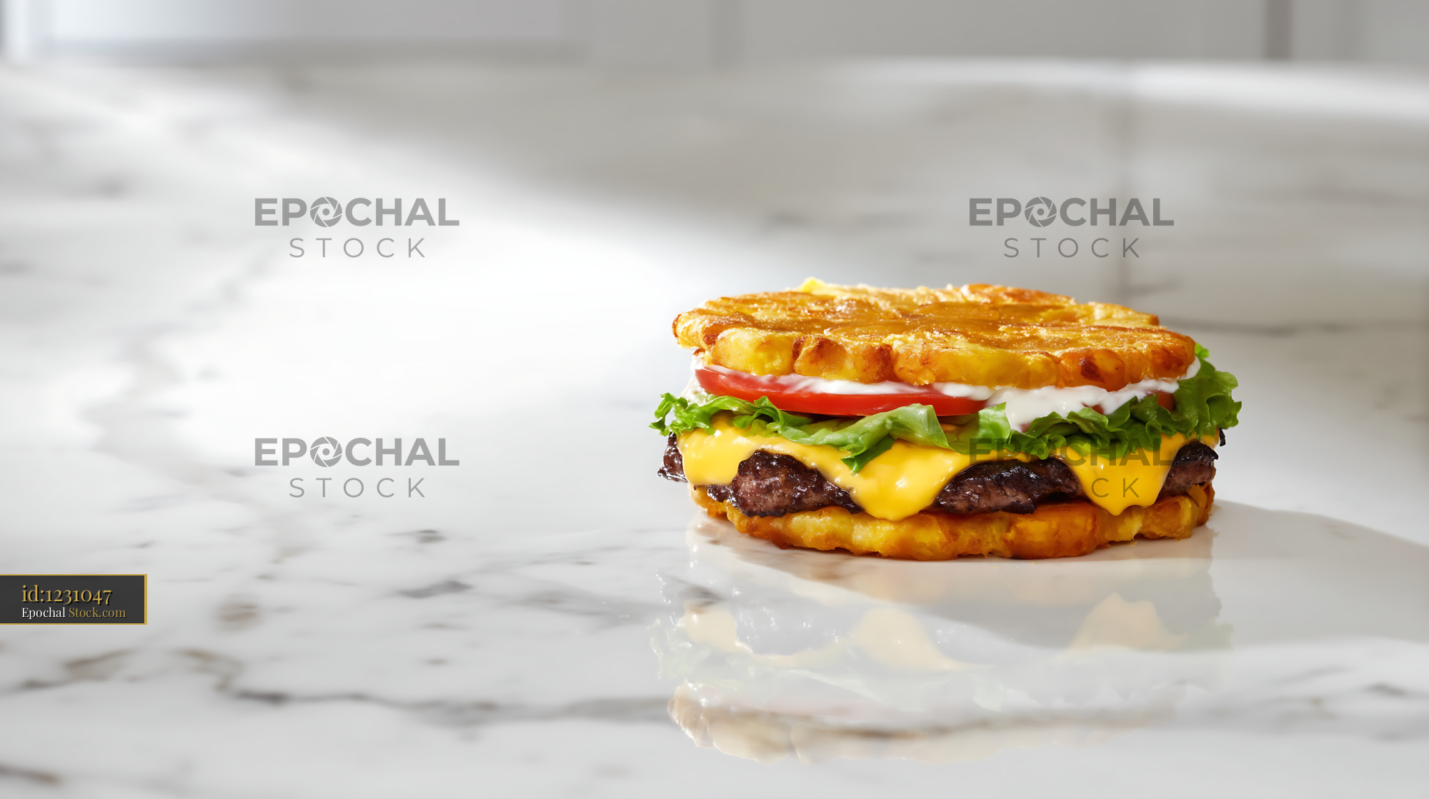 Jibarito Burger Crispy Plantain Buns - stock photo