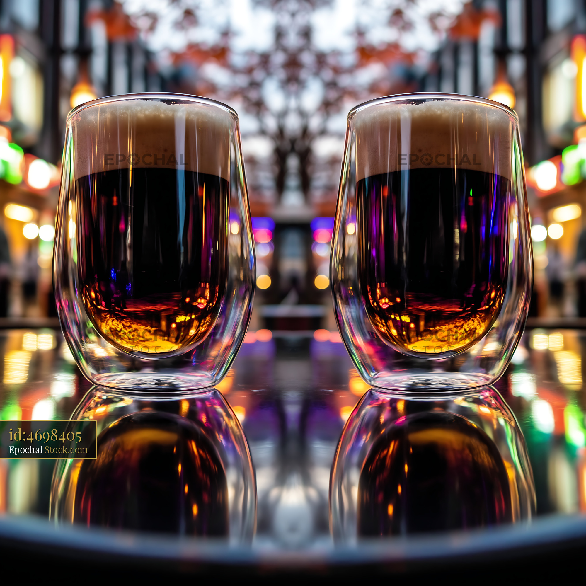 Premium Whiskey Glasses Twilight Urban Celebration - stock photo