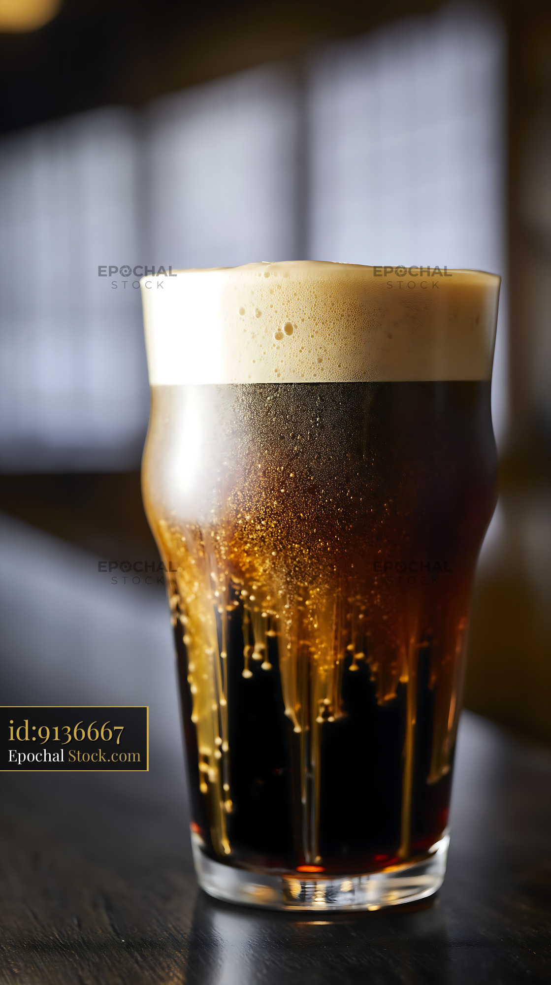 Nitro Caramel Coffee with Creamy Head - stock photo