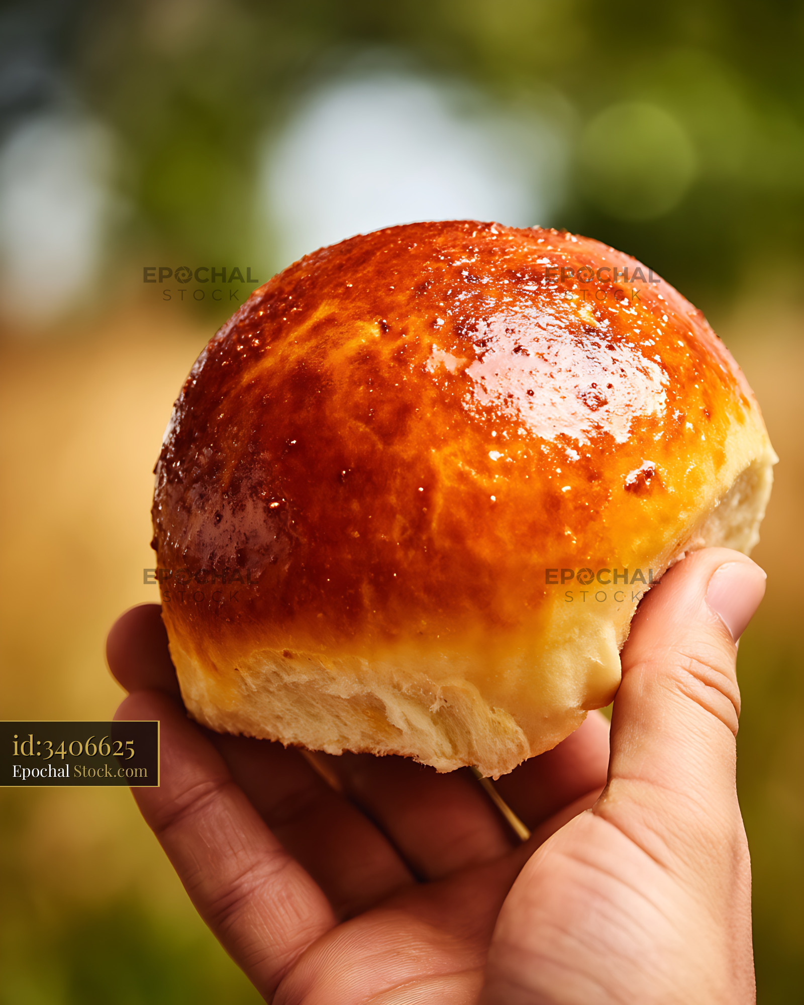 Bierocks Pastry with Golden Glaze and Powdered Sugar, Fresh Baked - stock photo