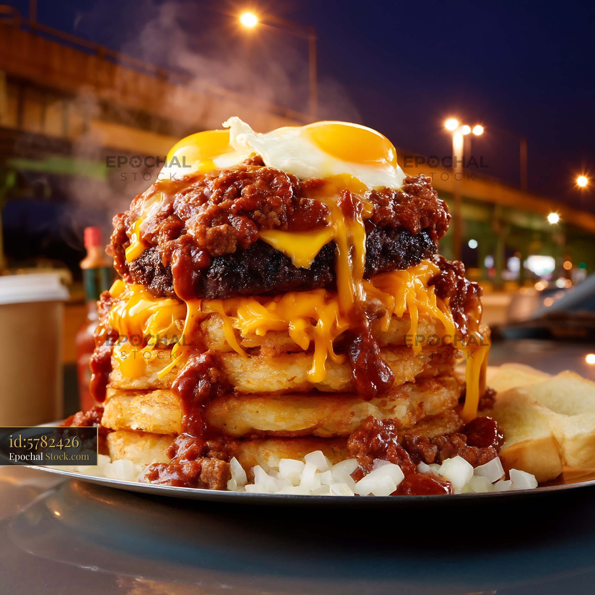 St. Louis Slinger: Loaded Fried Egg Sandwich - stock photo
