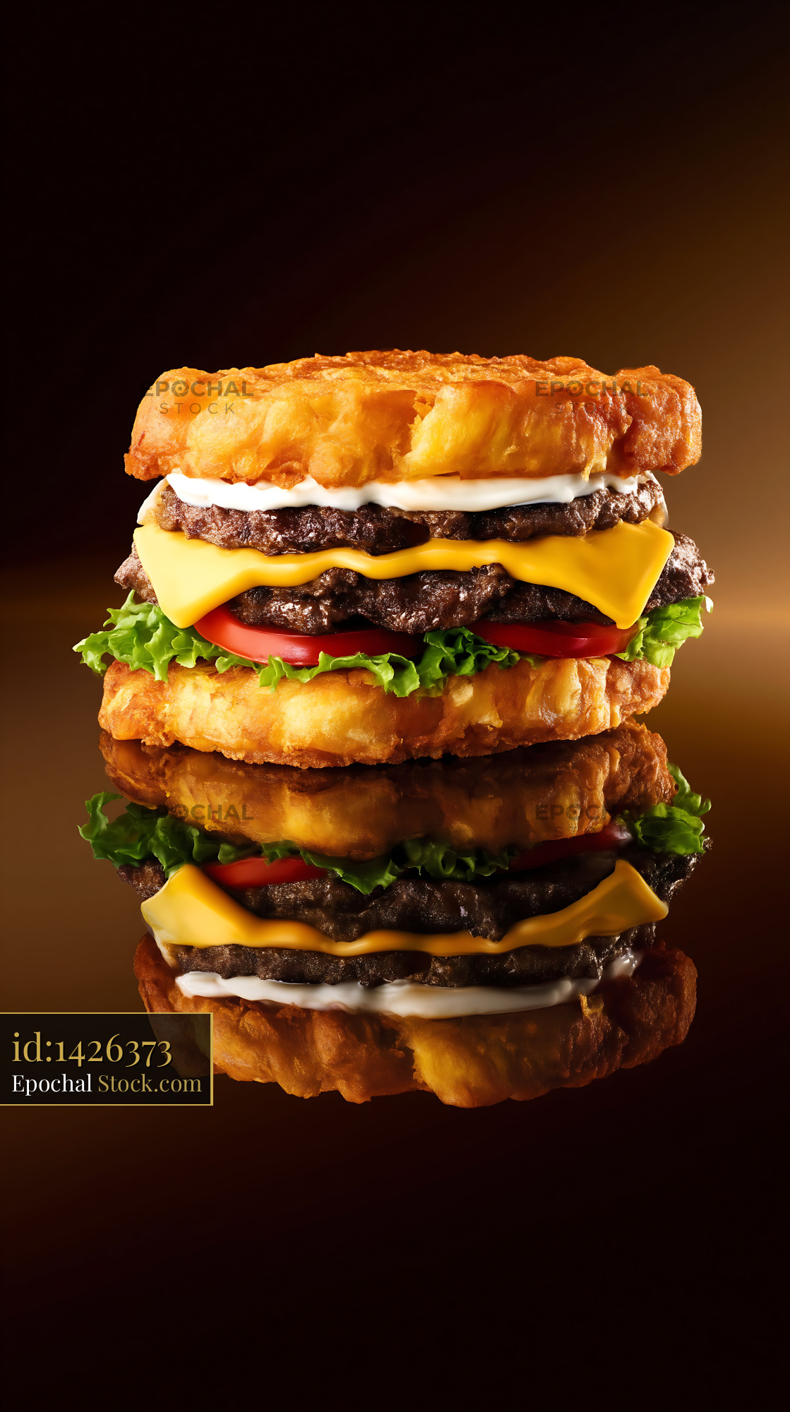 Jibarito Burger Double Stack - stock photo