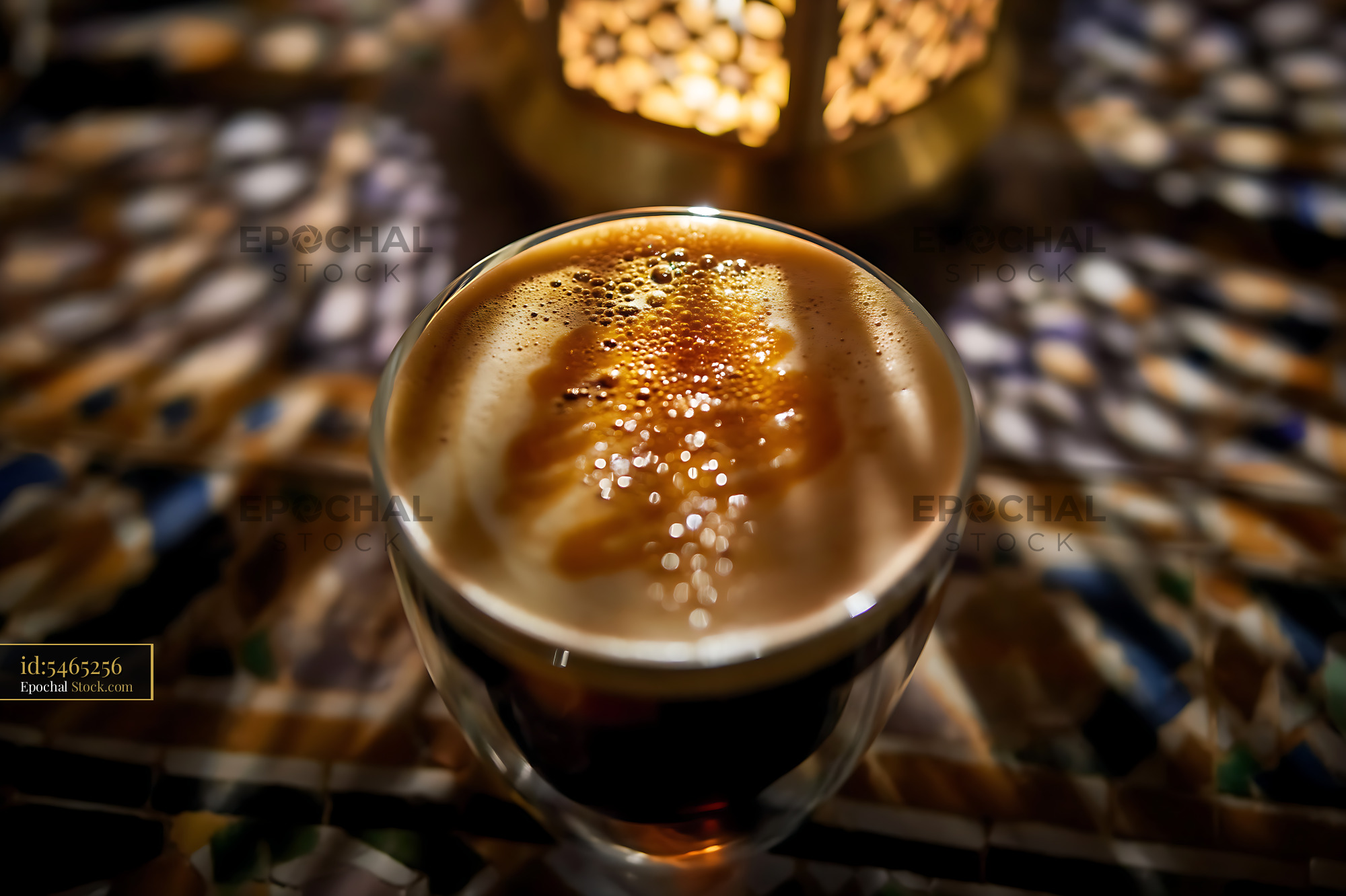 Nitro Caramel Coffee with Sparkle Foam - stock photo