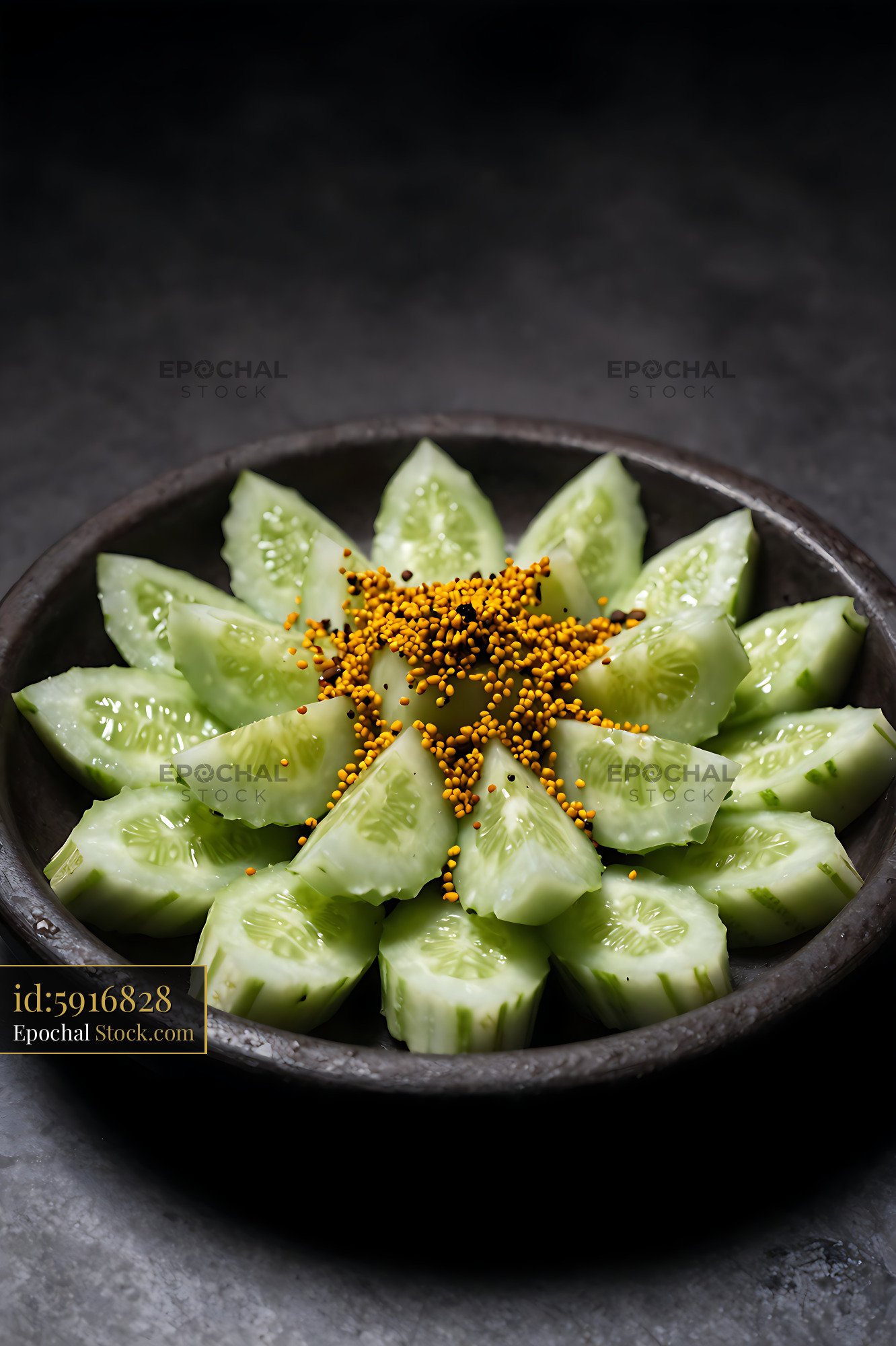 Kakdi Koshimbir Cucumber Salad in Bowl - stock photo