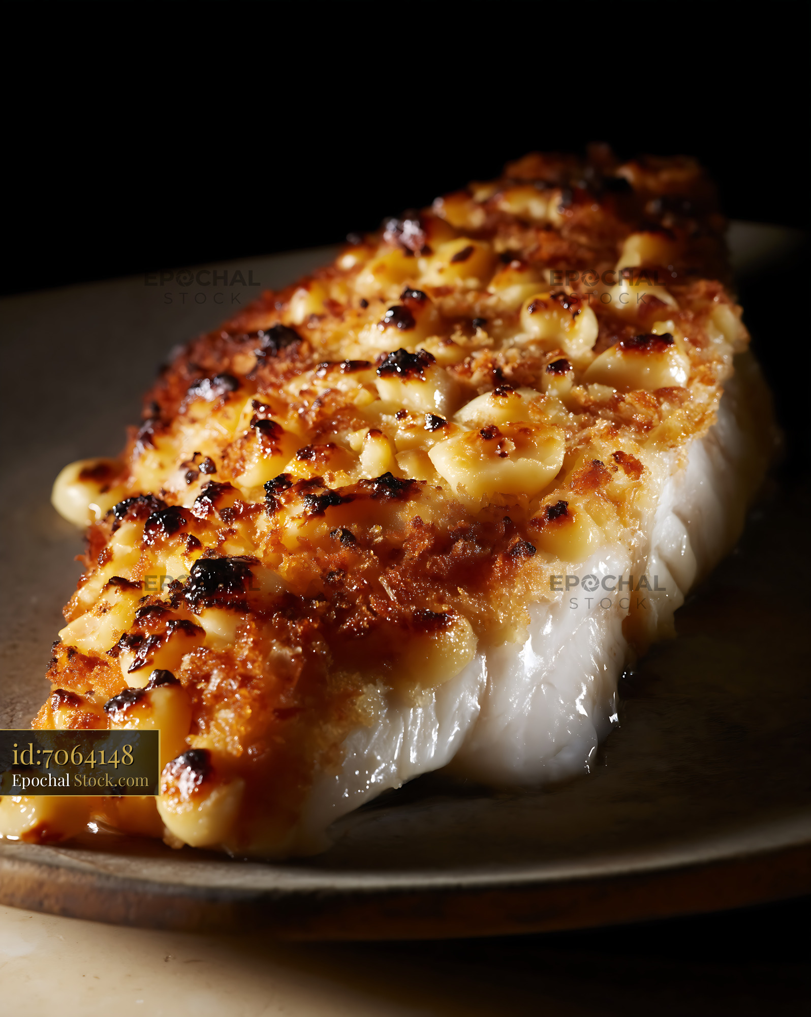 Macadamia Crusted Fish with Golden Crust - stock photo