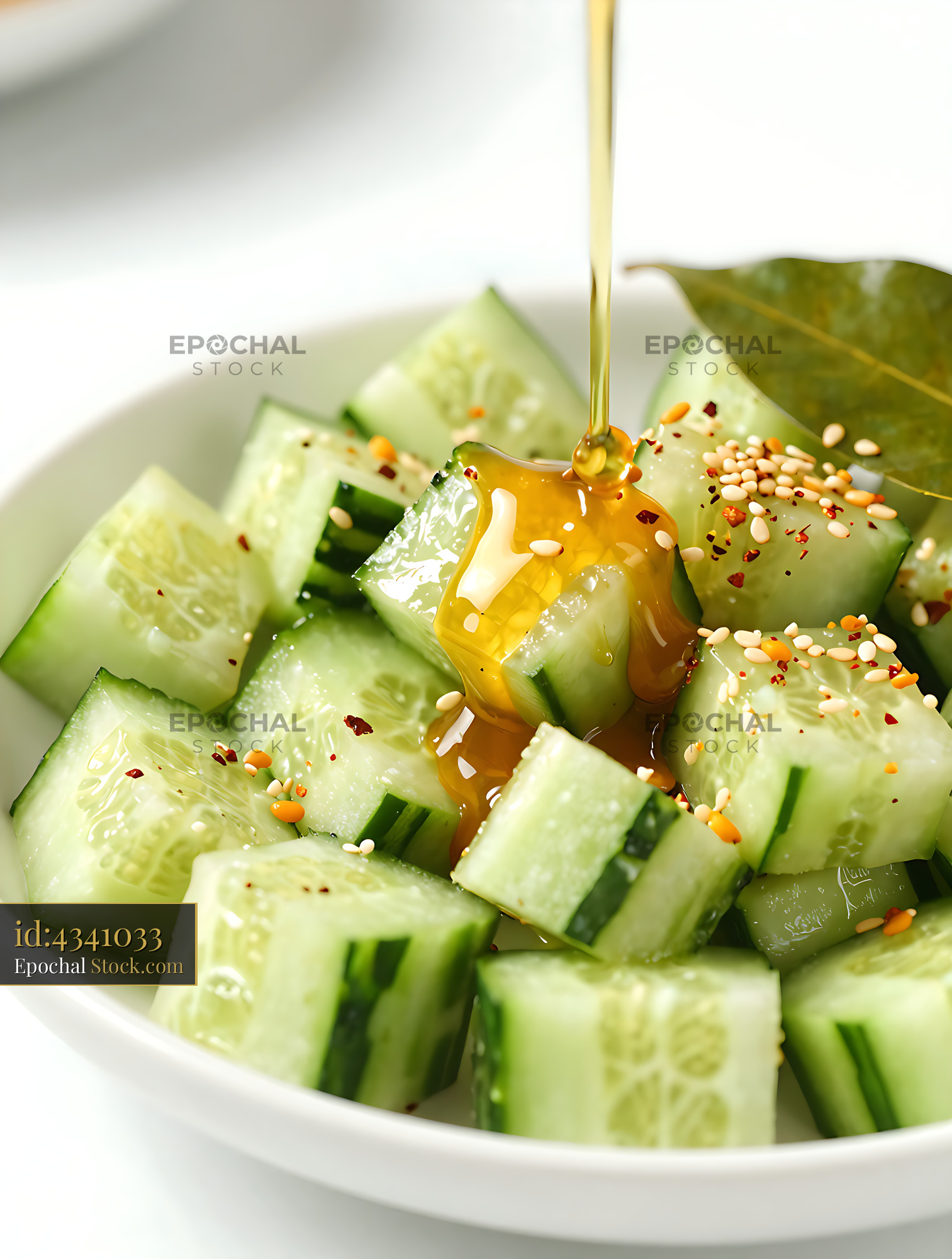 Kakdi Koshimbir Cucumber Salad with Sesame Oil - stock photo